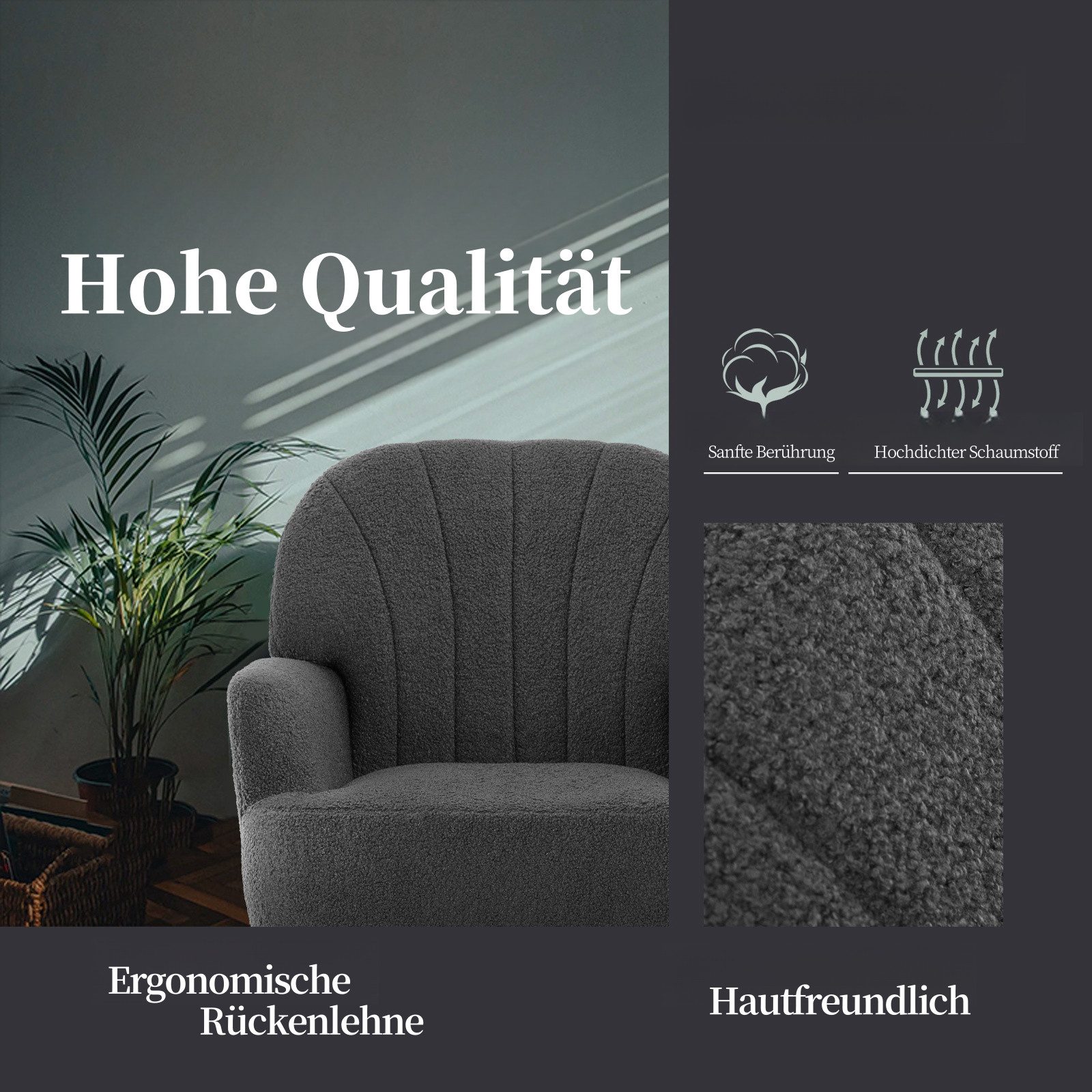 Intimate WM Heart Sessel Einzelsessel, Retro Fernsehsessel mit Metallbeinen günstig online kaufen