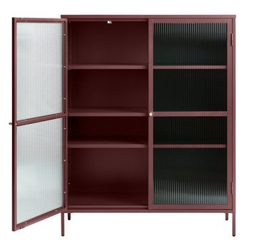 möbelando Highboard BRONCO (B/H/T: 110x140x40 cm), aus Metall in rot