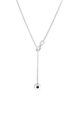 Elli Kette mit Anhänger Y-Kette Infinity Unendlichkeit Kristall 925 Silber, Infinity