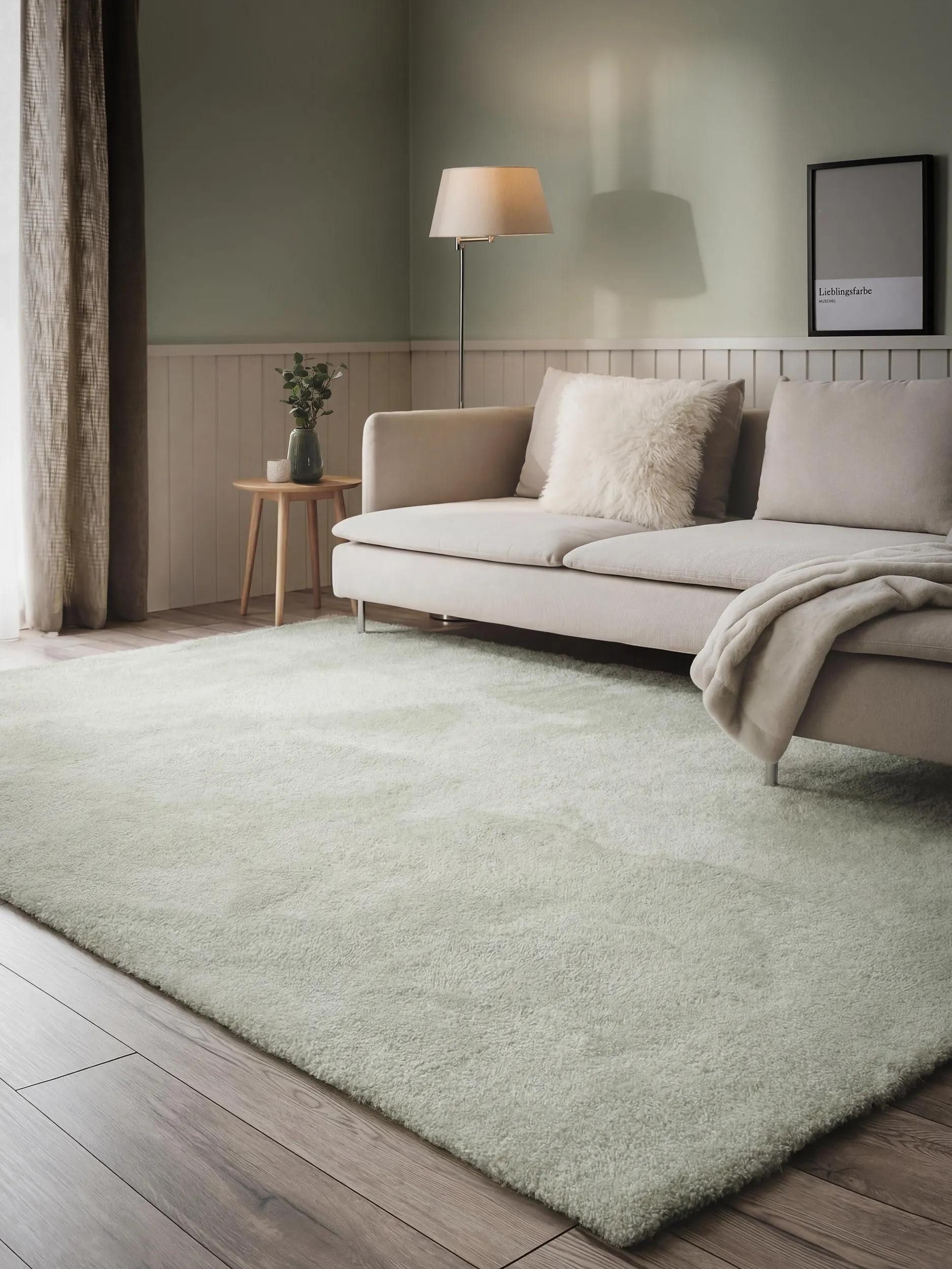benuta Hochflor-Teppich Soda, rechteckig, Höhe: 21 mm, Teppich Wohnzimmer, Schlafzimmer, Esszimmer, Flur, Kunstfaser, Cozy
