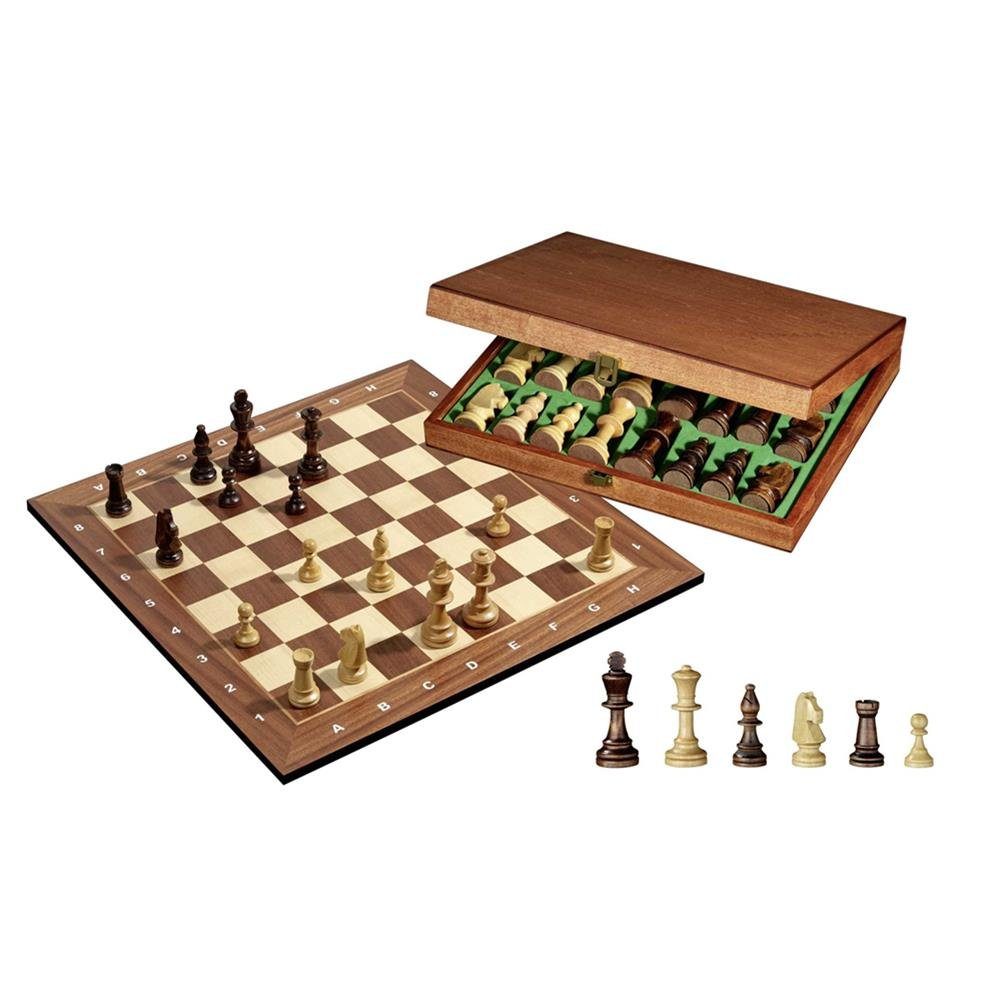 Spiel Turnier-Schachset mit Schachbrett und Schachfiguren in Holzbox