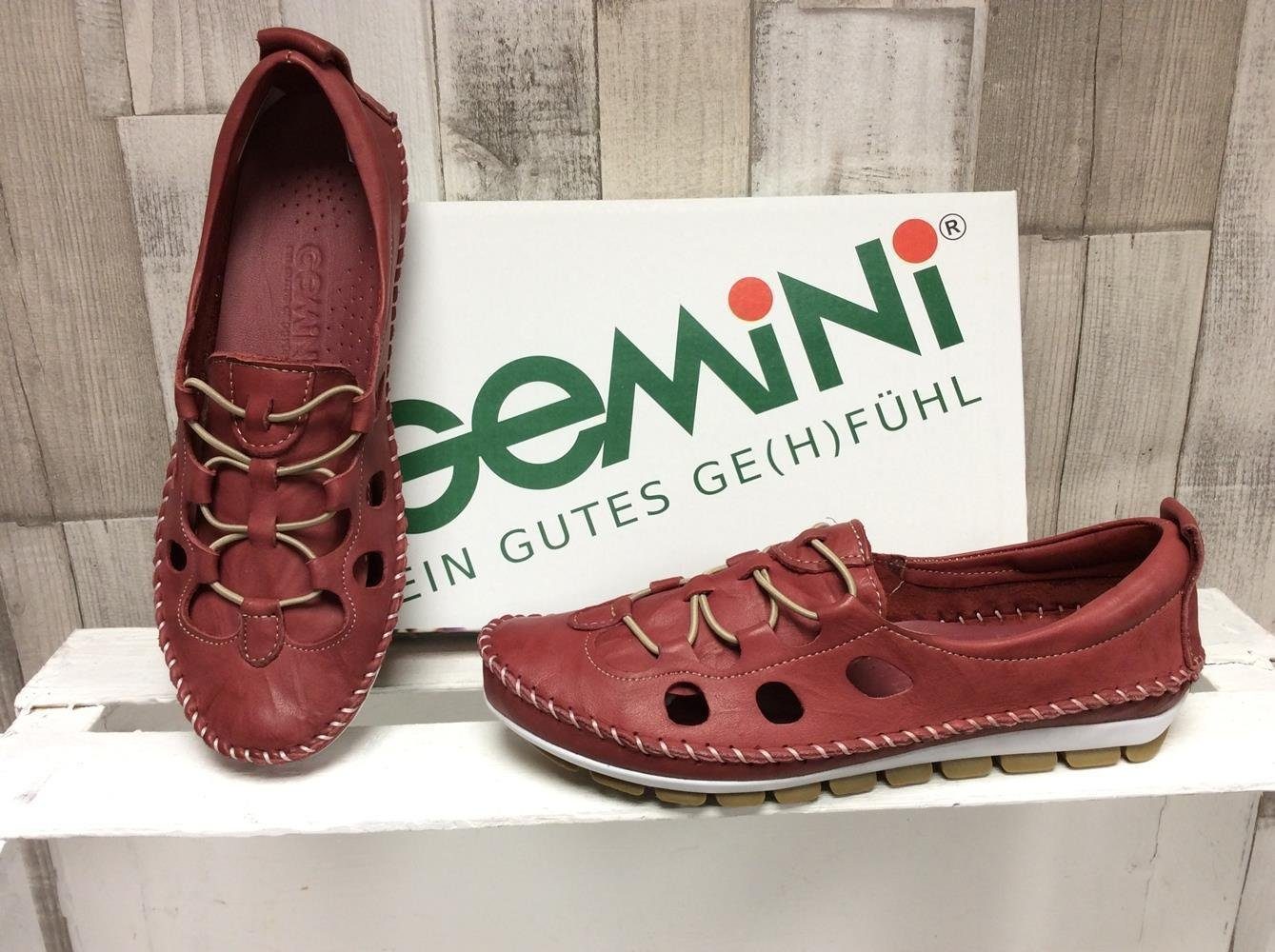 Gemini Gemini Damen Schnürschuh bordo mit Gummisenkel 40 Ballerina