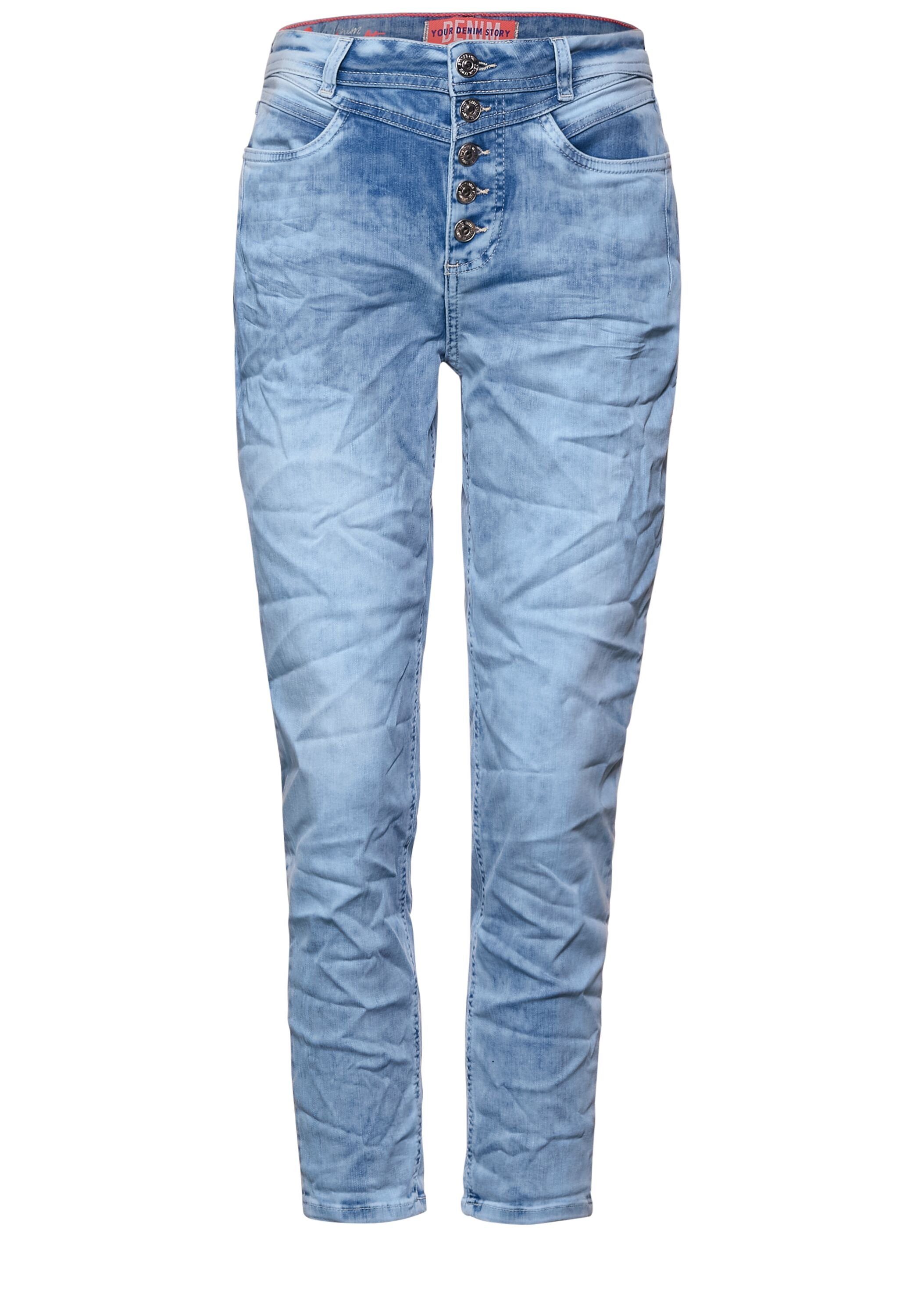 Damen Jeans STREET ONE Bequeme Jeans Street One - Loose Fit Jeans Mom Style in Light Bl (1-tlg) Taschen