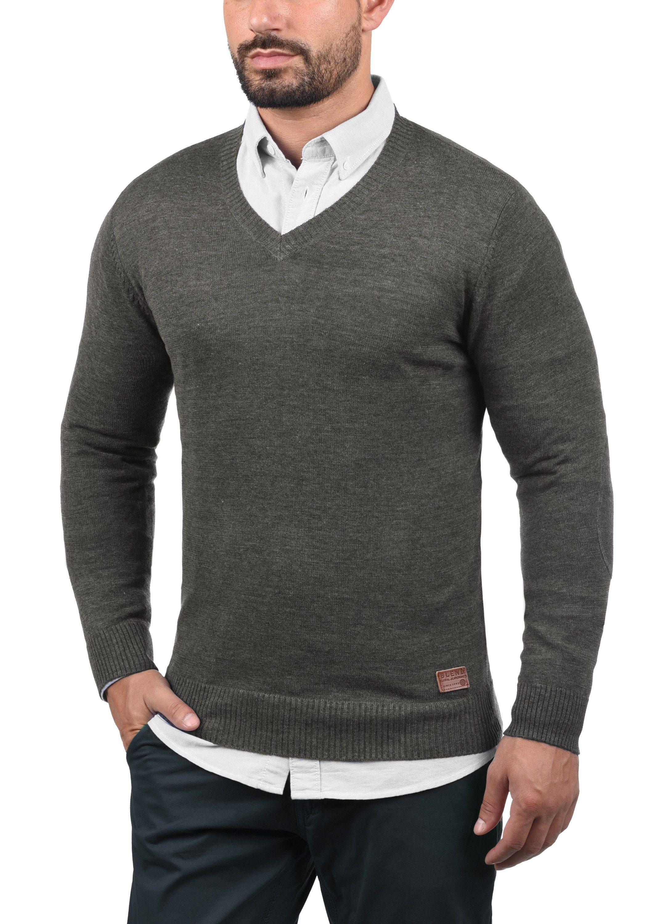 Blend Strickpullover BHLasse Feinstrickpullover mit aufgestickten Ellenboge günstig online kaufen