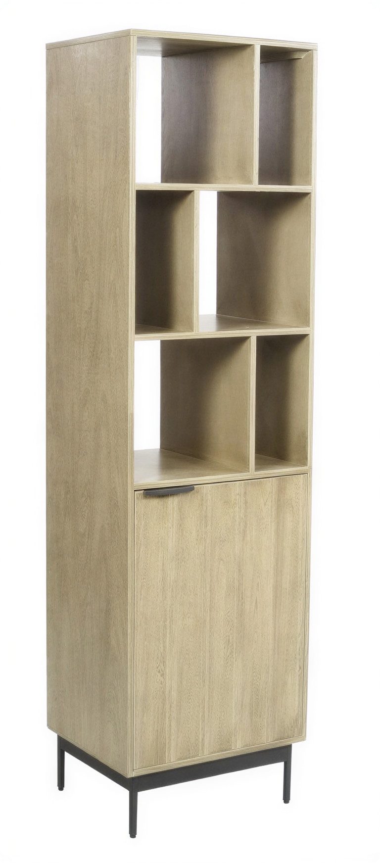 WOLF MÖBEL Ablageregal CURVE Regal mit 1 Tür / 6 Ablagen, 50 x 40 x 180, CURVE Regal mit 1 Tür / 6 Ablagen