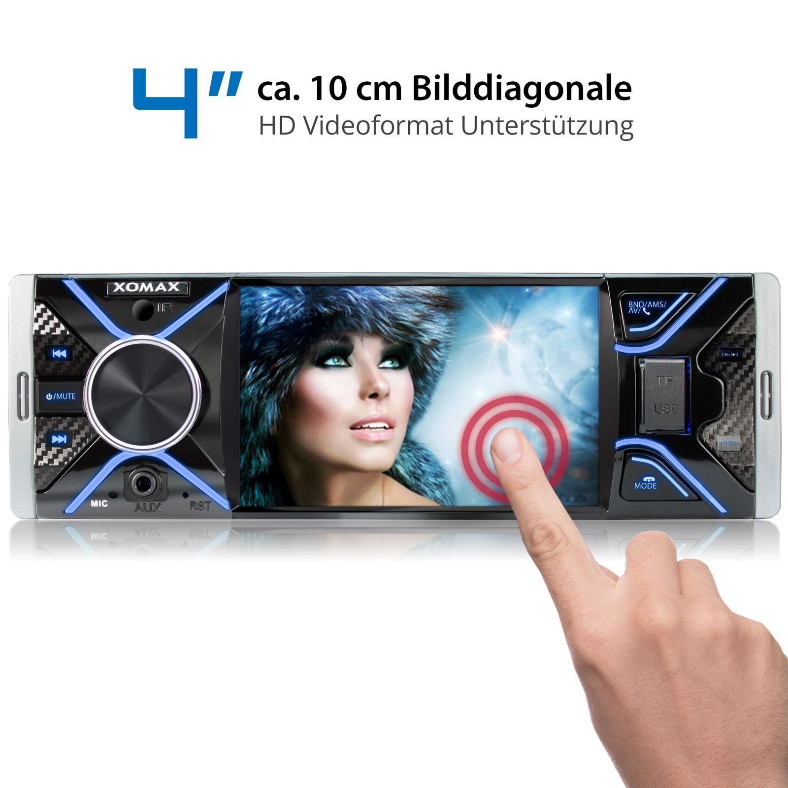 XOMAX XM-V417 Autoradio mit 4 Zoll Touchscreen Bildschirm