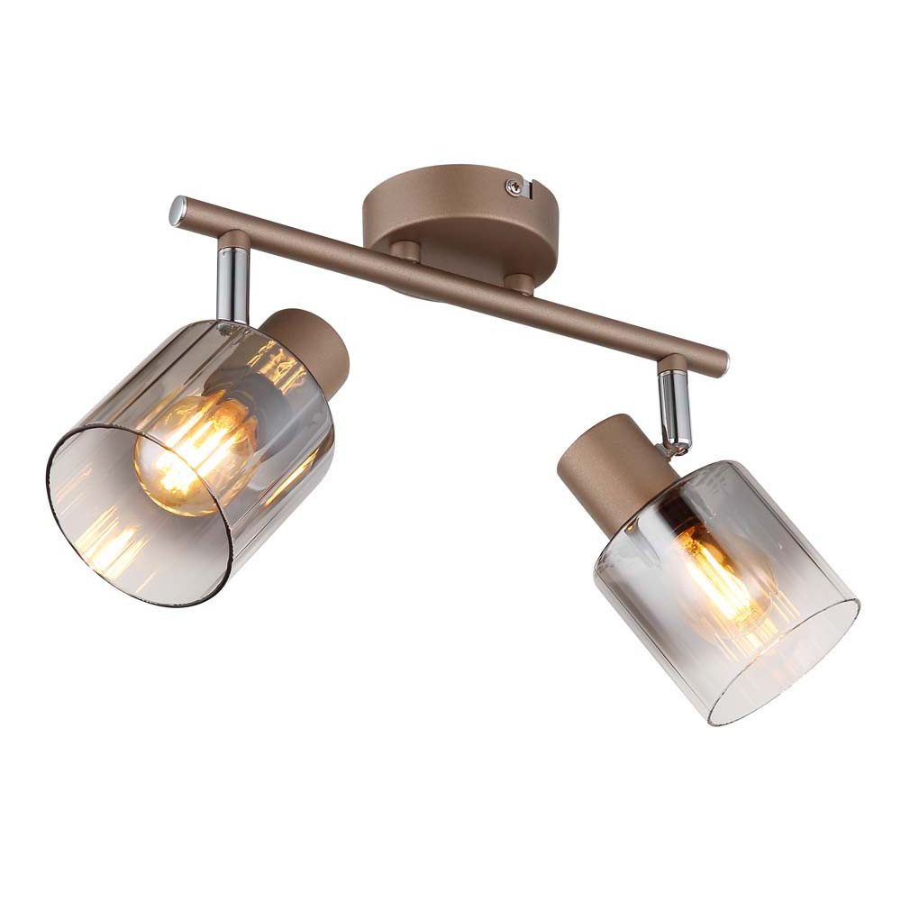 GLOBO LIGHTING Deckenspot, Leuchtmittel nicht inklusive, Deckenleuchte Deckenlampe Metall kaffeefarben schwenkbar L 26 cm