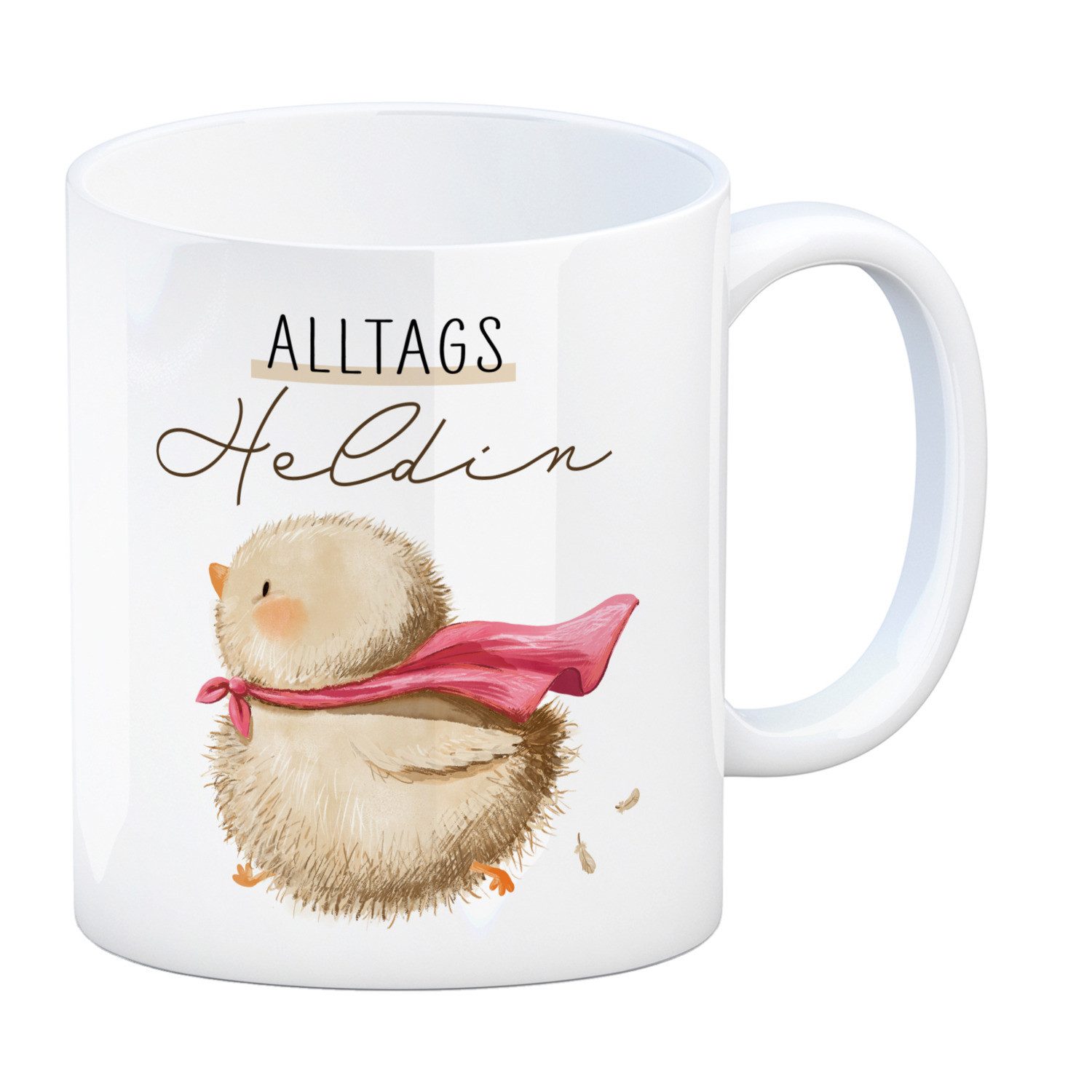 Tasse Küken Kaffeebecher mit Spruch Alltagsheldin