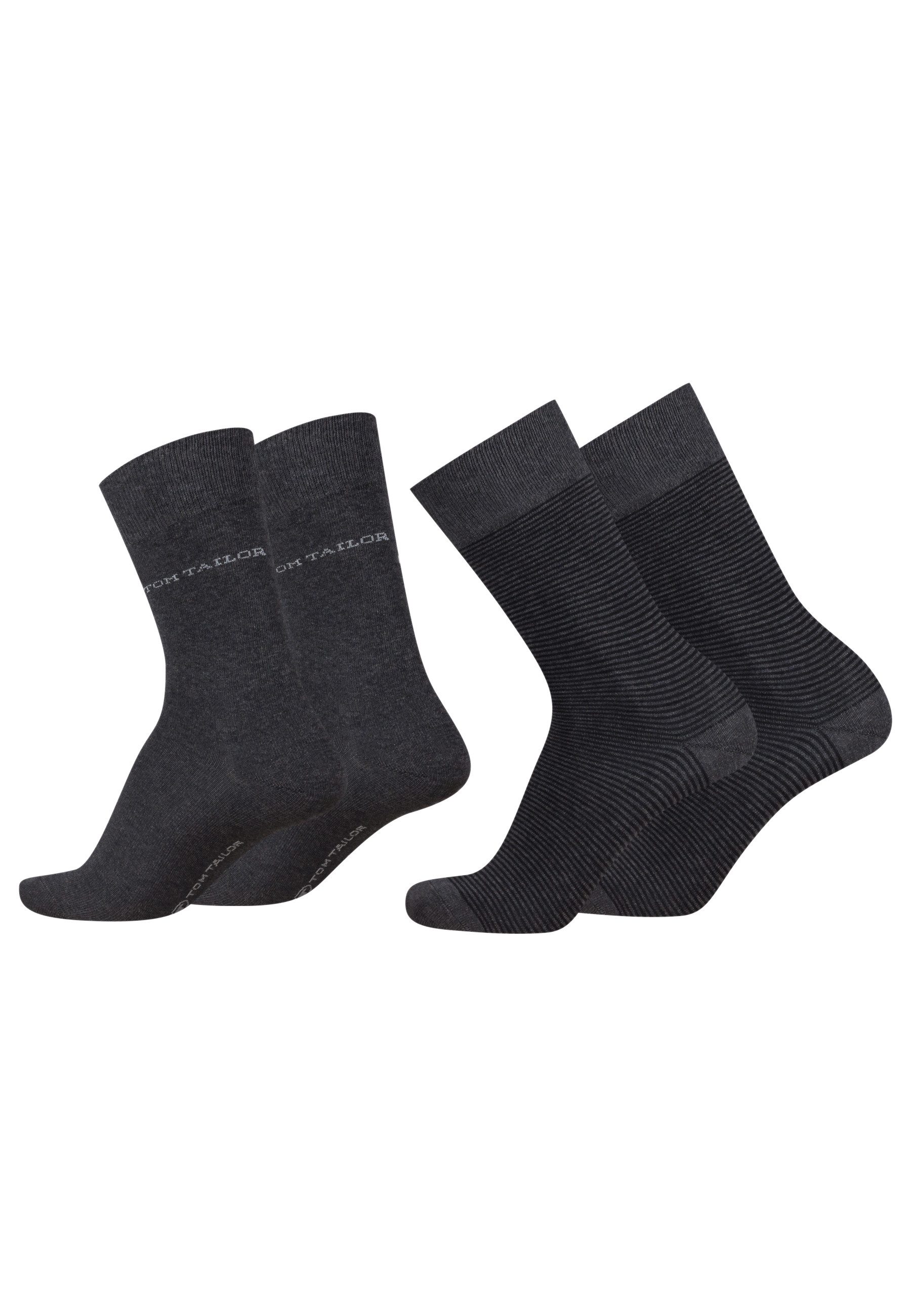 Socken TOM TAILOR Herrensocken 2er Pack schwarz grau