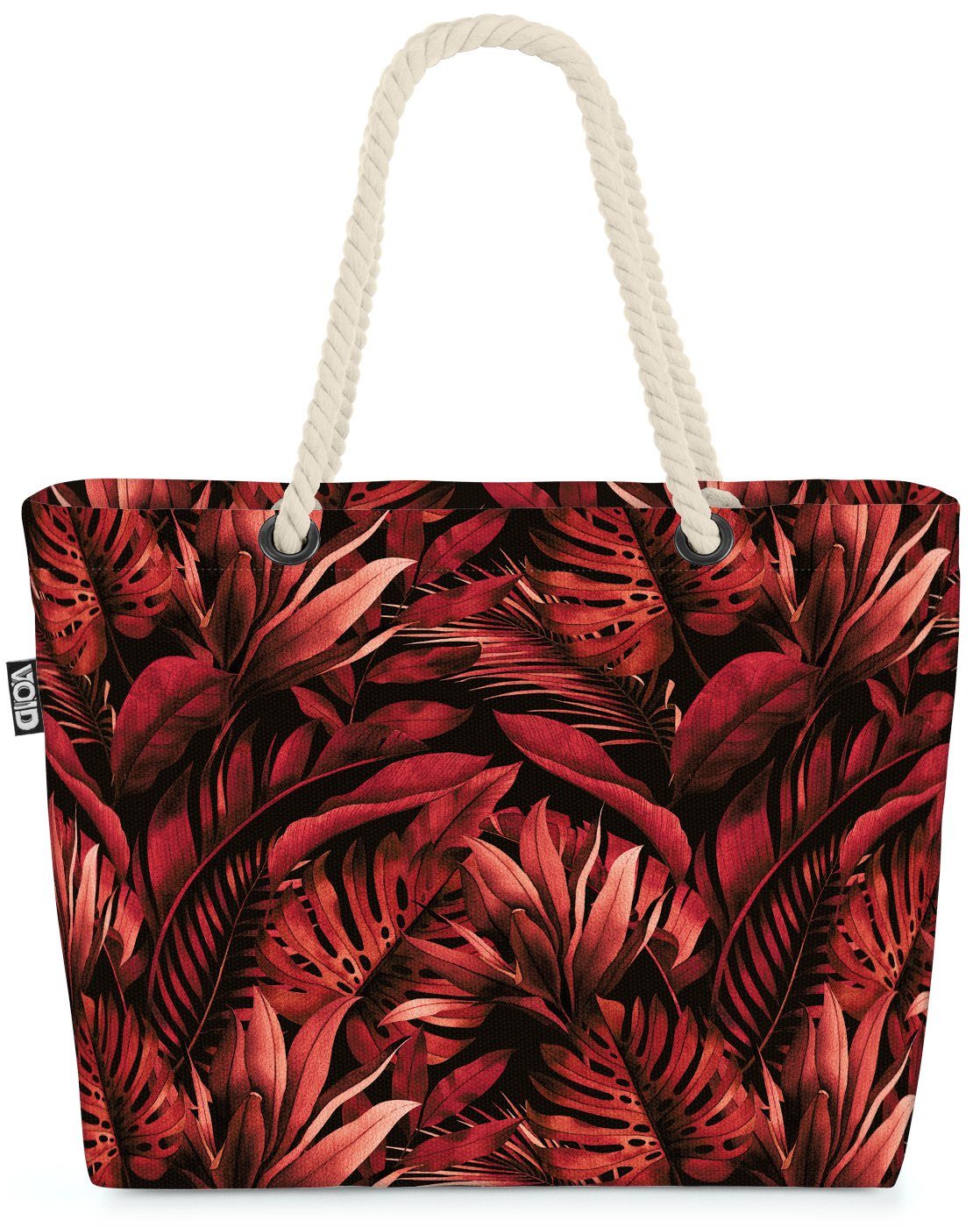VOID Strandtasche (1-tlg), Palmblätter Beach Bag Palmen Dschungel Tropen Safari Ur-Wald Palmen-B