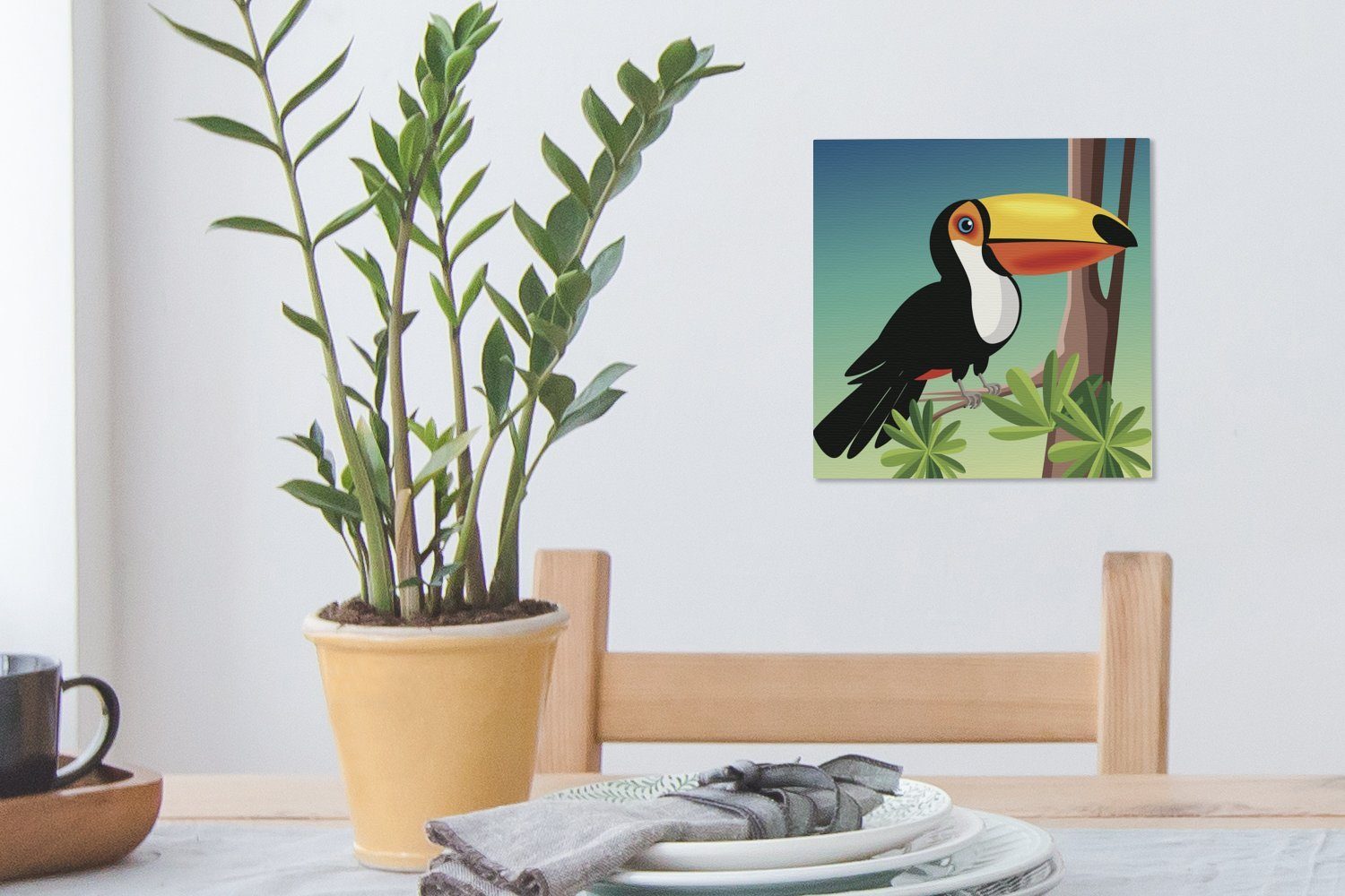 OneMillionCanvasses® Leinwandbild (1 Tukans, Wohnzimmer Eine eines für St), Schlafzimmer Bilder Leinwand Vektor-Illustration
