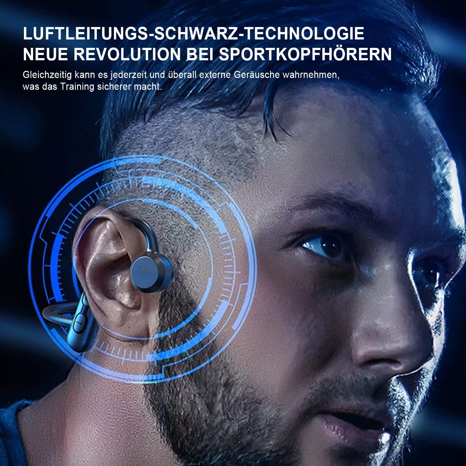 FOXSPORT A9 Open-Ear-Kopfhörer (Bluetooth, Ausgeglichener Sound, Büro/Fahren/Fitness/Freizeit, Wireless)