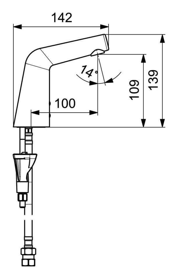 Thumbnail - HANSA Waschtischarmatur Hansadesigno Style Elektronik-Ventil Netzbetrieb berührungslos elektronisch gesteuert