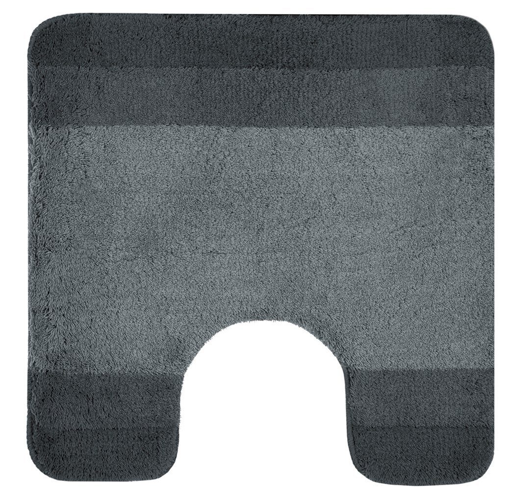 spirella Badematte BALANCE, Höhe 30 mm, Badteppich Hochflor 20-30 mm, 90% Polyester, 10% Acryl, Anti-Rutsch Beschichtung, Mit Toilettenausschnitt, Für Fußbodenheizung geeignet, Waschbar 40°, Schnelltrocknend, 90% Polyester, 10% Acryl, rechteckig