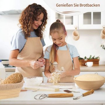 Welikera Gärkorb Brotbackset, Brotkorb Schneidemesser Rührer PP Material, (11-tlg)