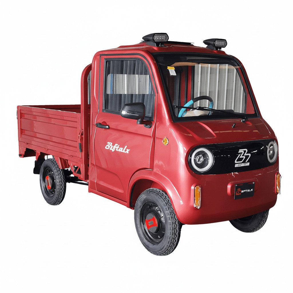 STW GmbH Elektromobil Elektro Lastenrad Vierrad Mini LKW mit Pritsche, 1500 W, 40 km/h, 2-Personen-Zulassung, Sitze nebeneinande
