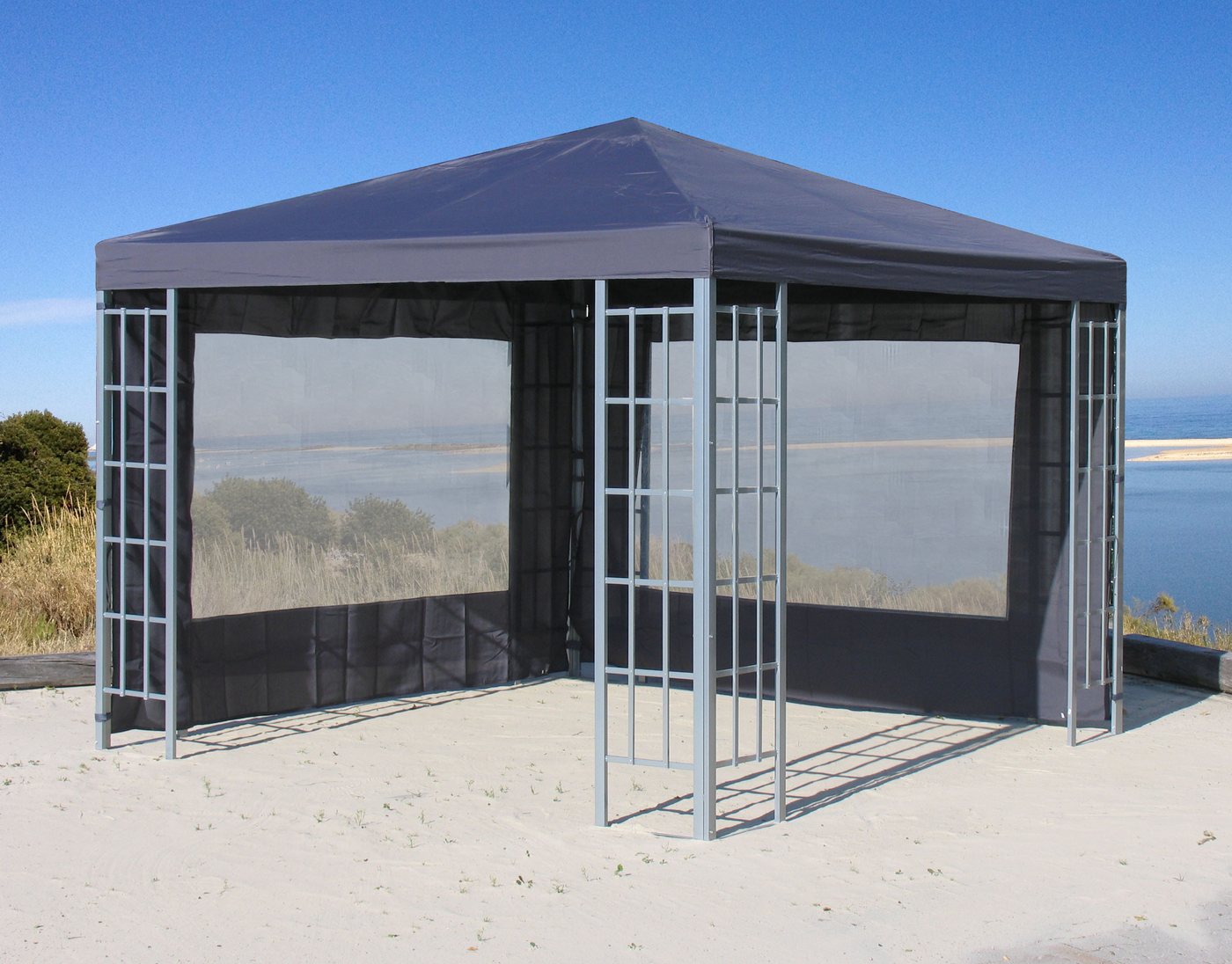 Thumbnail - Quick Star Pavillonseitenteil 2 Seitenteile mit PE Fenster 300x197cm Anthrazit