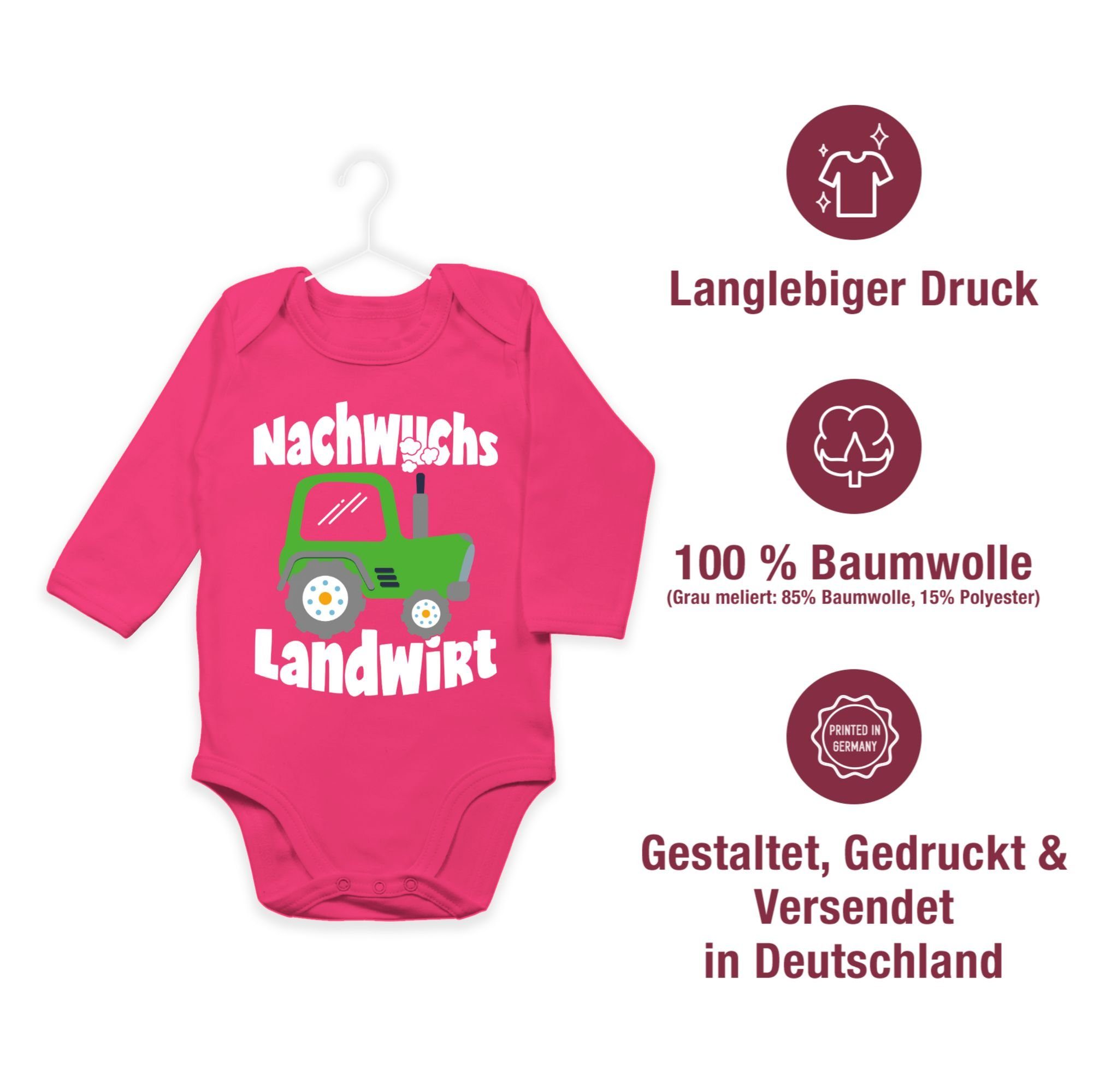 Nachwuchs weiß 3 Shirtracer Landwirt Baby Shirtbody Sprüche Fuchsia