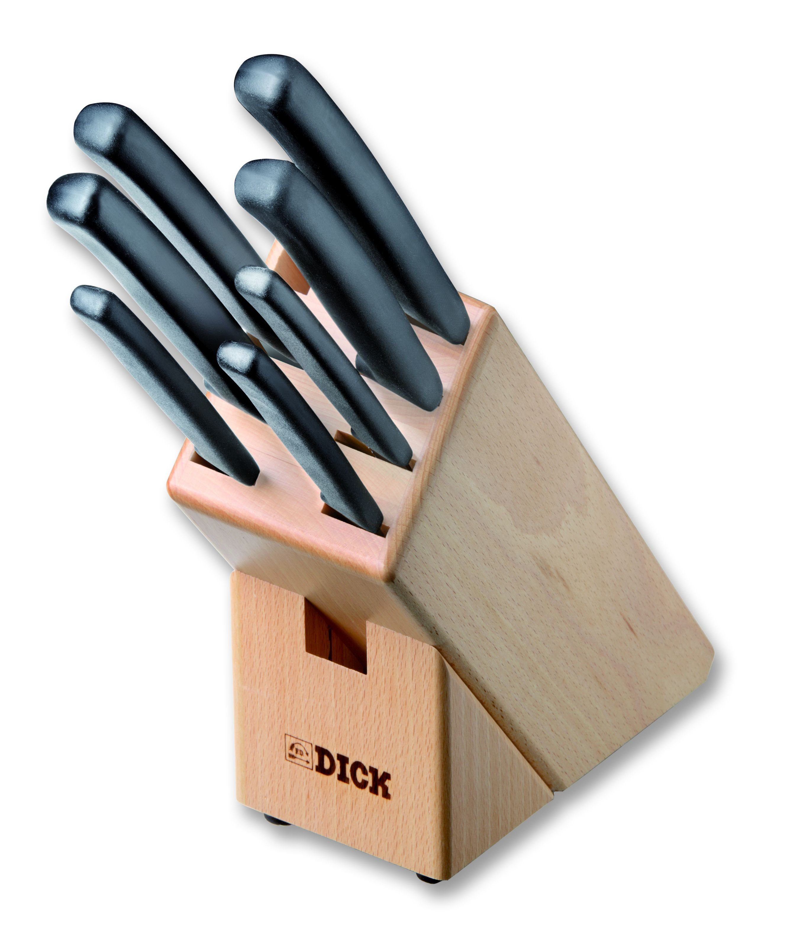 F. DICK Messer-Set F. DICK Holzmesserblock ProDynamic 7-teilig Messerblock Holz Set