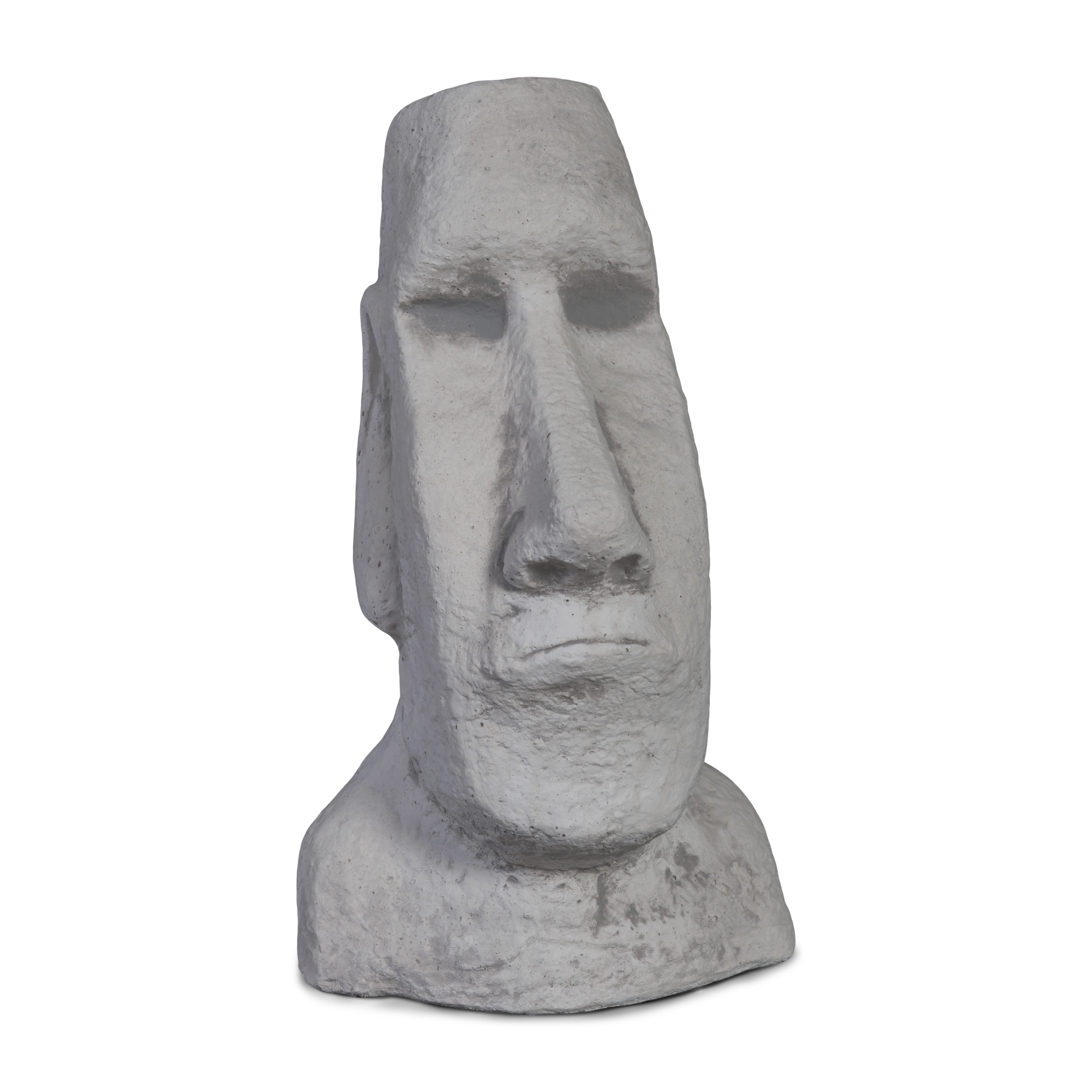 gartendekoparadies.de Gartenfigur Massive Moai Steinstatue Osterinsel Kopf, Steinfigur, H.40 cm, 12 kg, Frostsicher