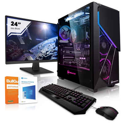 Megaport Gaming-PC-Komplettsystem (24", AMD Ryzen 7 3700X 8x3,60 GHz, GeForce RTX 2060 Super, 16 GB RAM, 2000 GB HDD, 1000 GB SSD, Windows 10)