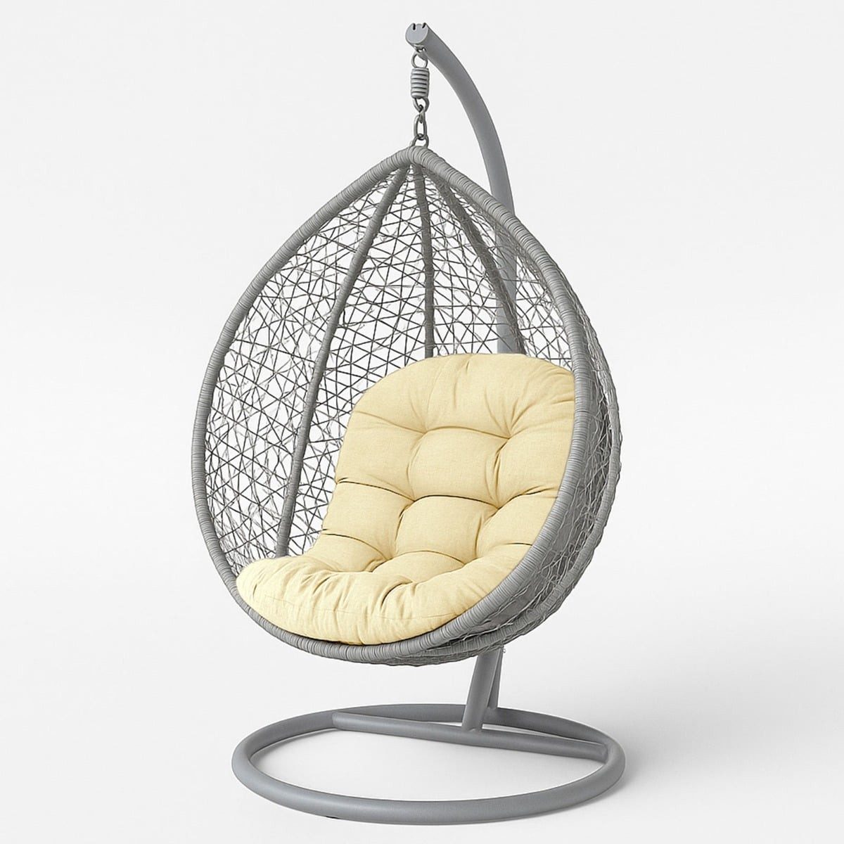 Homescapes Sitzkissen Halbrundes Kissen für Hängesessel – Creme
