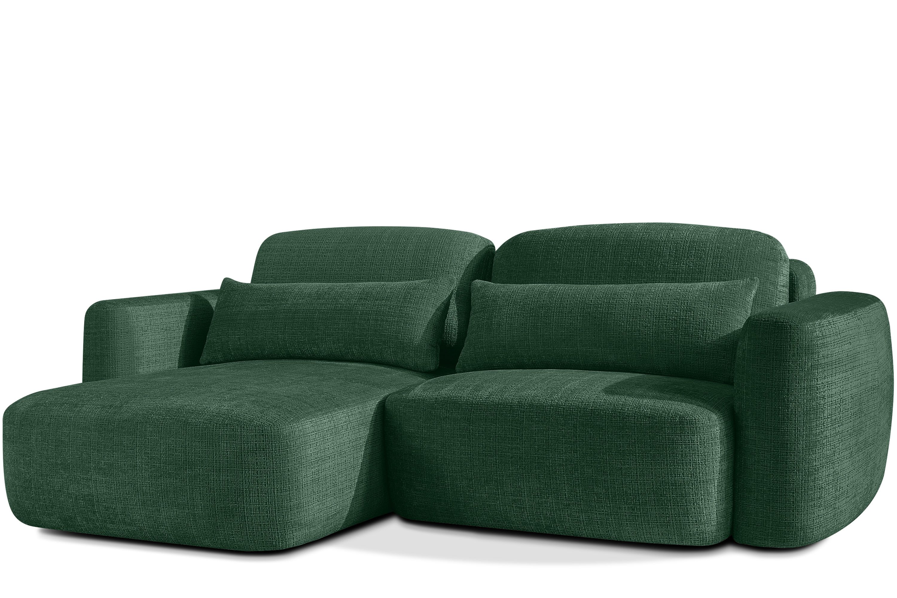KONSIMO® Ecksofa ELOSA Japandi-Stil, mit Lendenkissen, Premiumqualität aus EU, Ecksofa links, mit Schlaffunktion, Liegefläche 195x163 cm