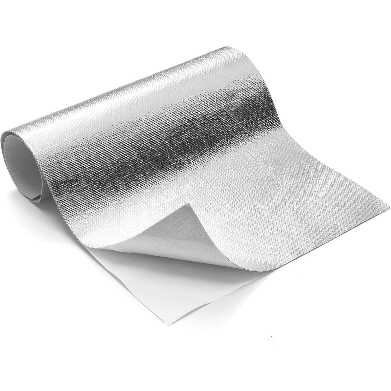 FLASLD Schutzplane Heat Shield Aluminized Thermal Barrier Adhesive Backed 30 x 30 cm