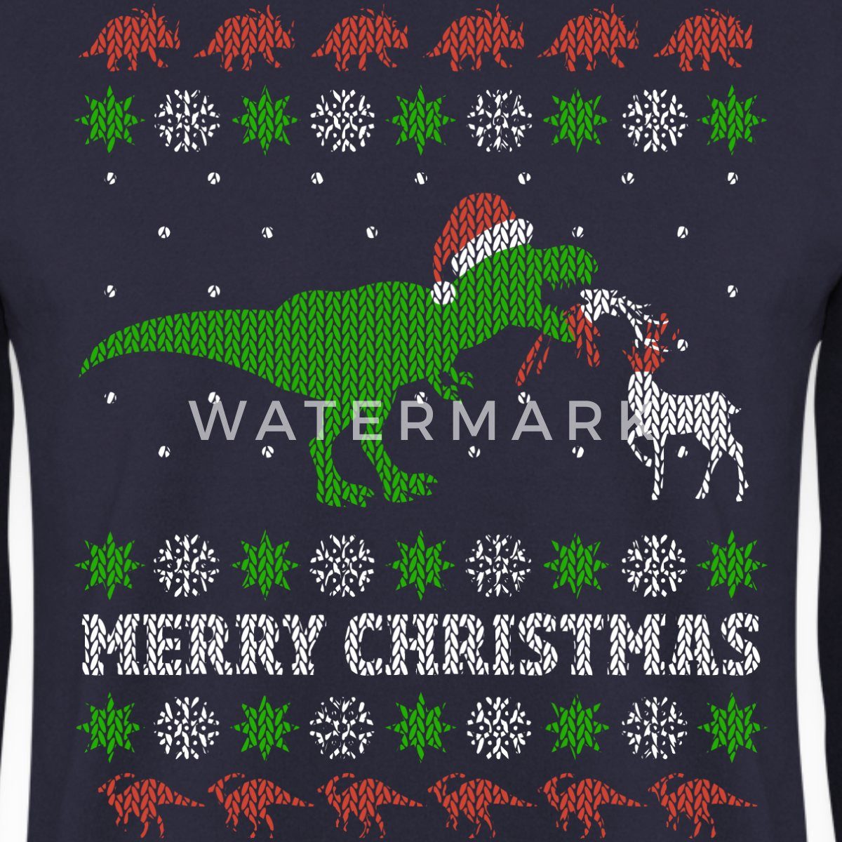 Spreadshirt Sweatshirt Dino T-Rex Merry Ugly Christmas Unisex Pullover (1-tlg)