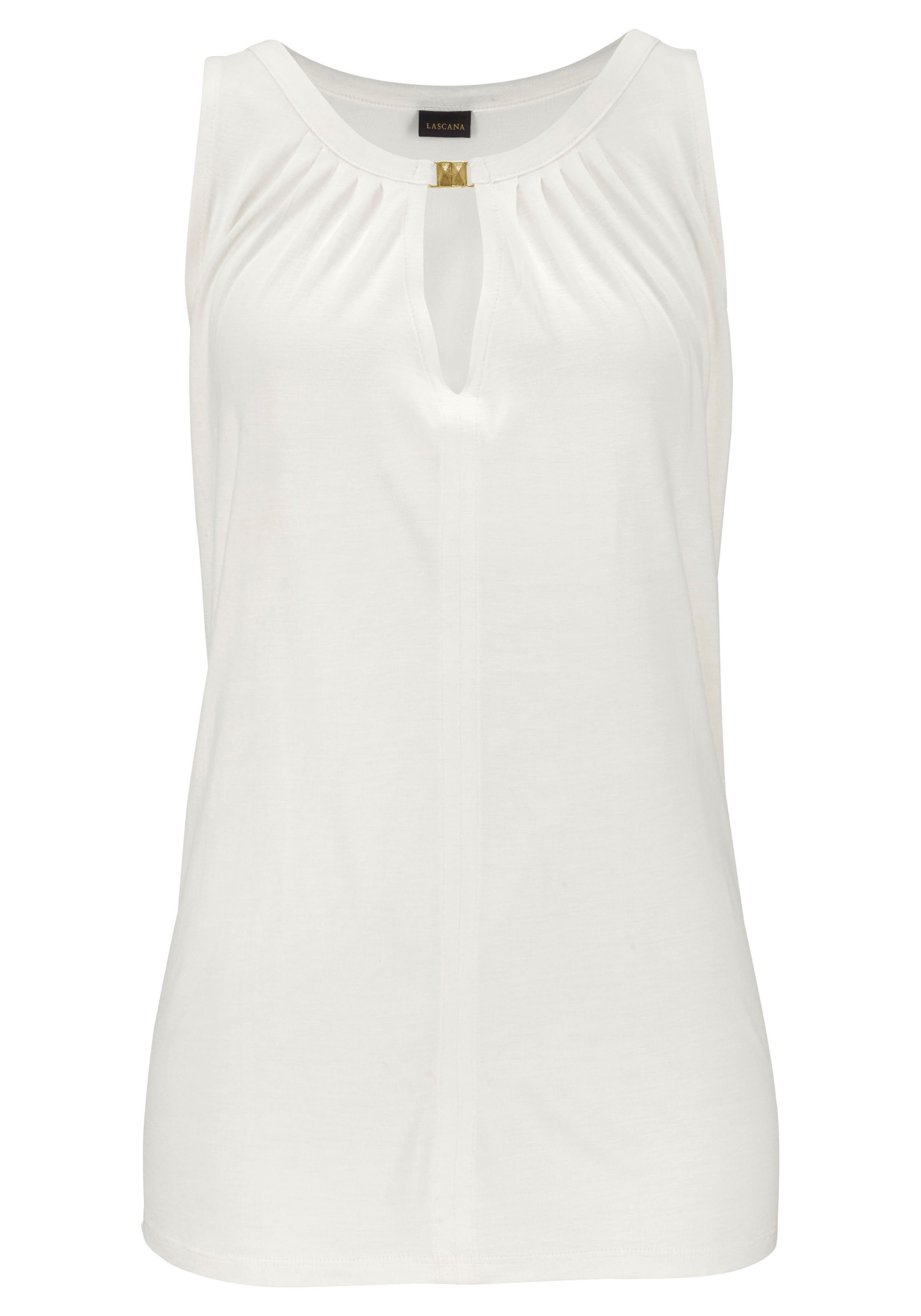 mit LASCANA Zieraccessoire Tanktop creme