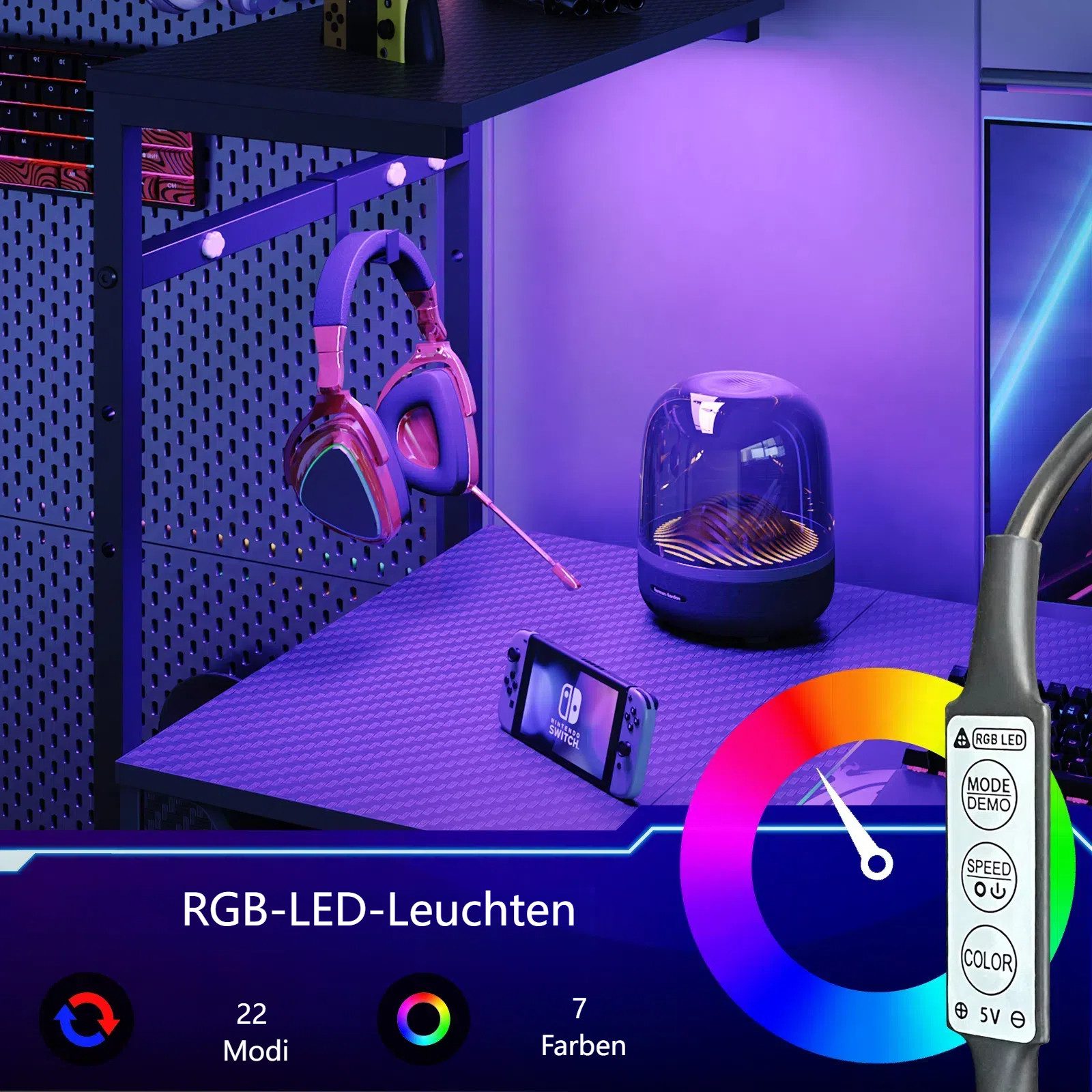 Bestier Computertisch Gaming Tisch mit Schublade, günstig online kaufen