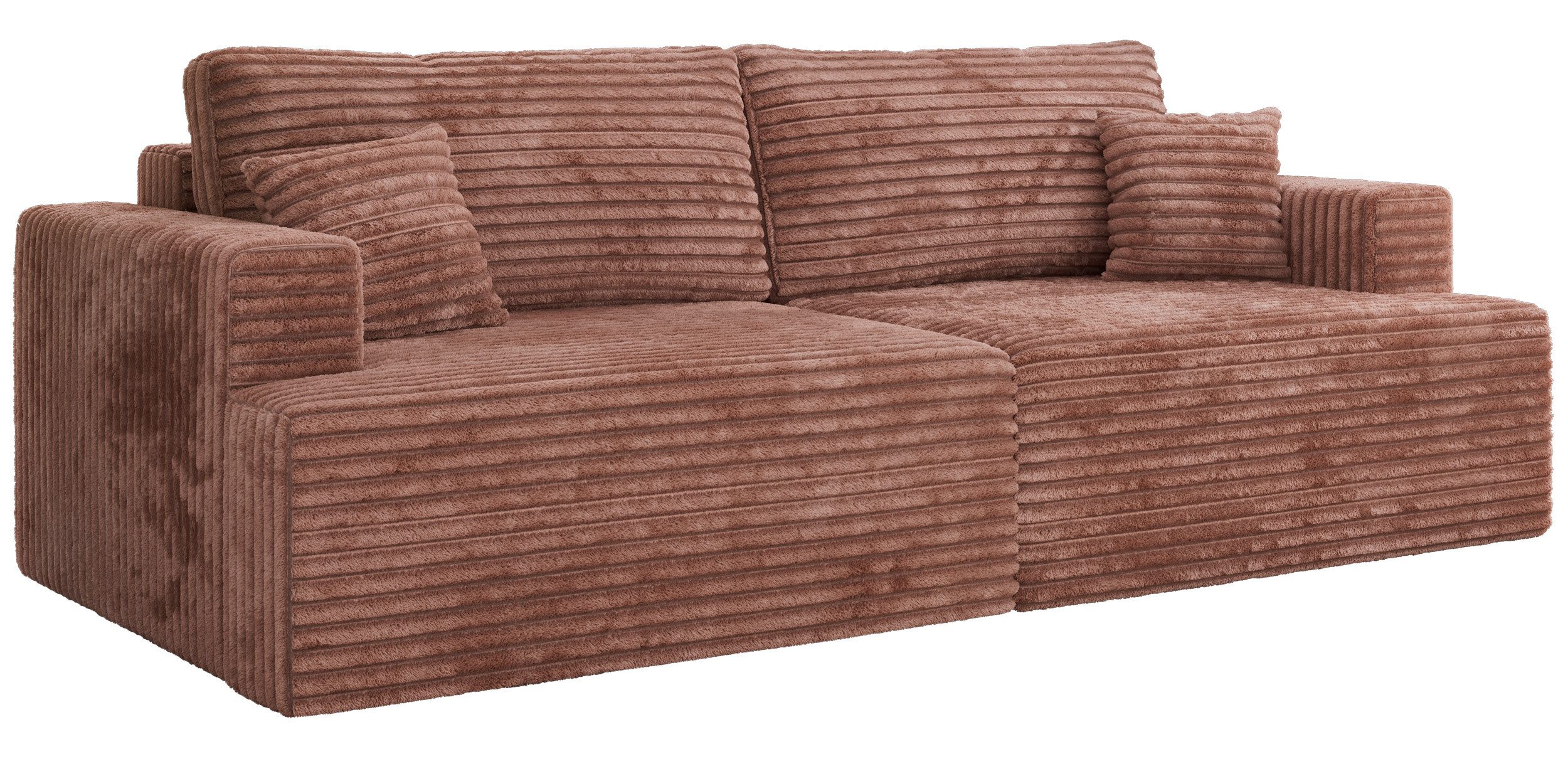 MKS MÖBEL Schlafsofa VIRELLA, 4-Sitzer-Sofa, mit Schlaffunktion, Bettkasten, modernem Design, Zierkissen