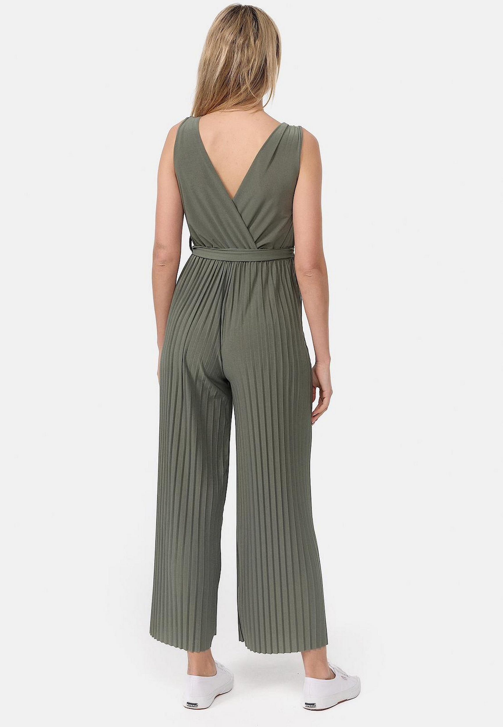 Worldclassca Jumpsuit Worldclassca Jumpsuit Pleated Overalls mit Gürtel Ärmellos Sommer