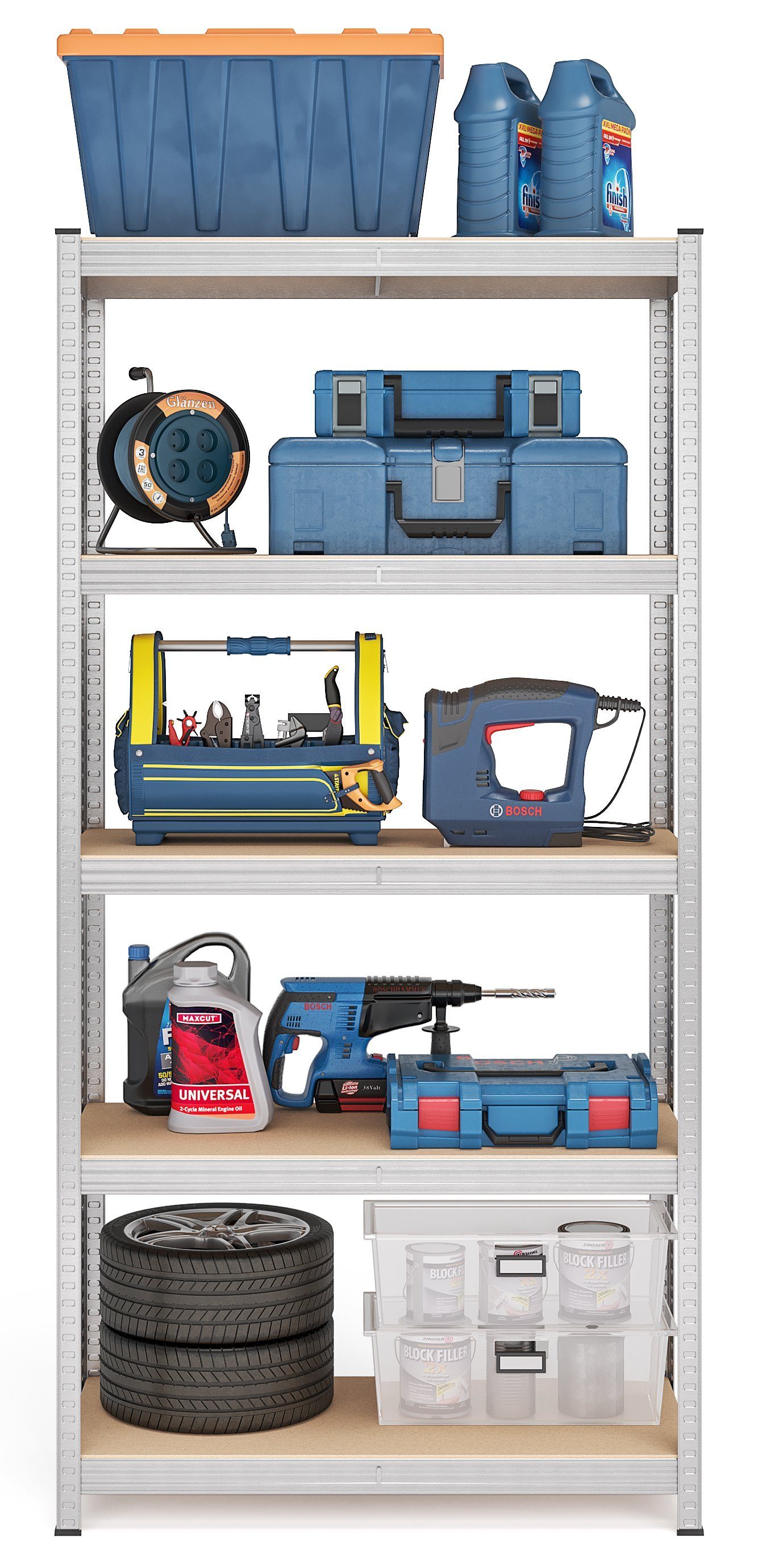 bis 180x40x90cm, Arax, Böden, Lagerregal mit 5 kg 2er STEELSØN Schwerlastregal Set, umbaubar 875 belastbar,