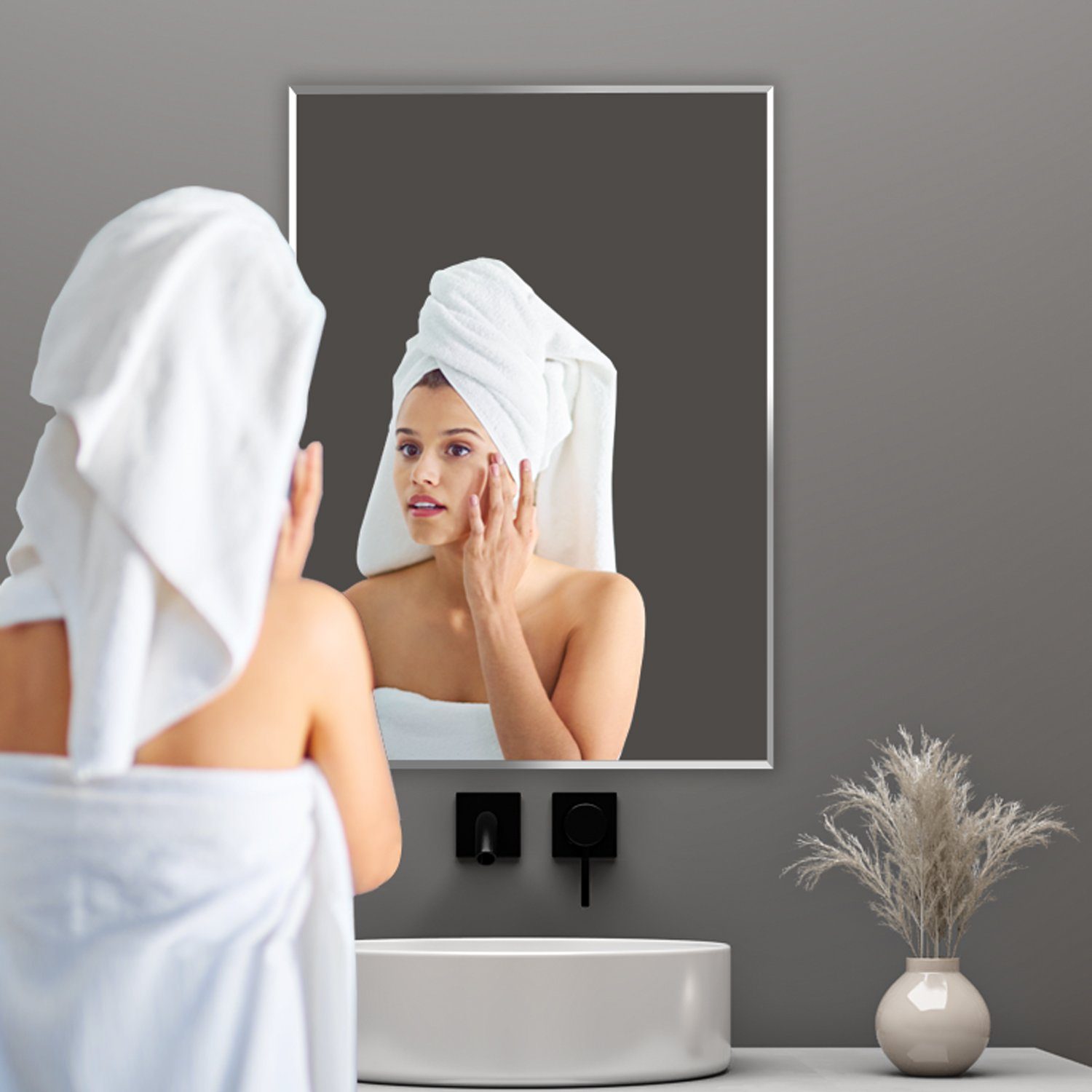 cm, duschspa Bad, usw. Beite geeignet Faccettenspiegel, Badezimmerspiegel 45-90 Schlafzimmer, Wandspiegel Badspiegel Antioxidative für Ankleidezimmer