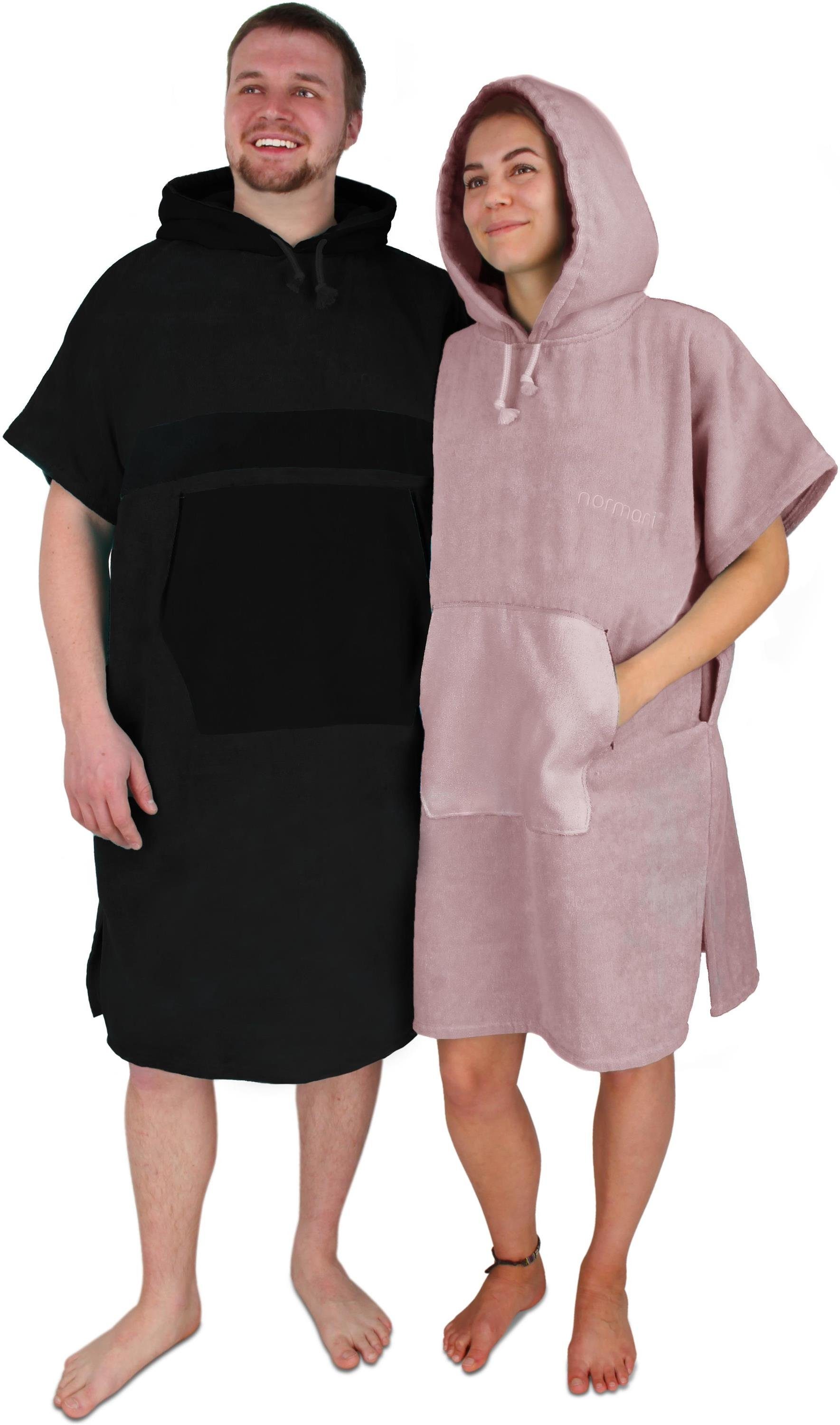 normani Badeponcho Bademantel Surfer Poncho, Midilänge, Baumwolle, Kapuze, Schlupf, Badeponcho aus 100 % saugstarker Baumwolle – Bild 4 von 5