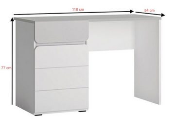 Feldmann-Wohnen Schreibtisch Albi (Albi, 1-St., Schreibtisch), 118x54x77cm weiß grau Hochglanz