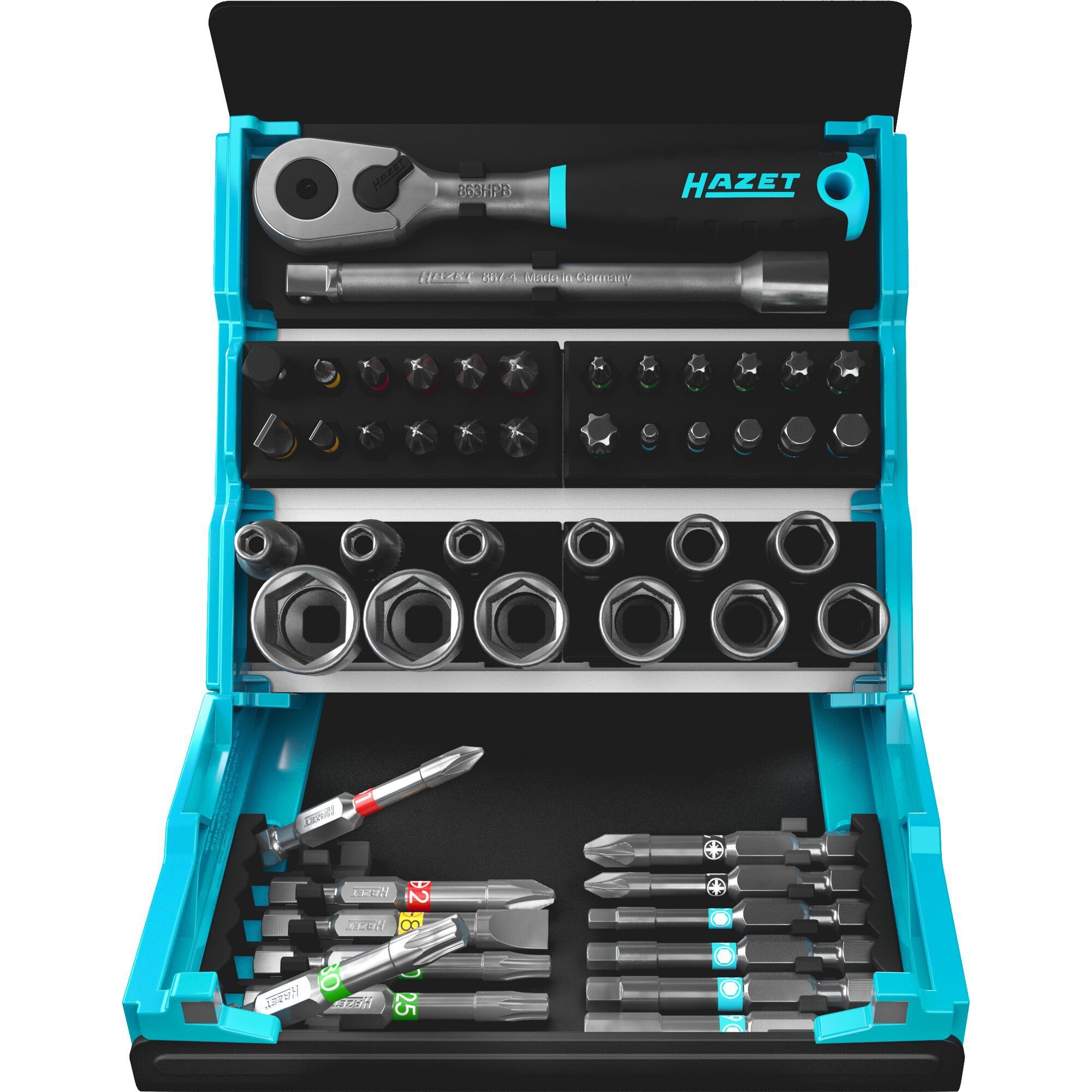 HAZET Werkzeugset Hazet SmartCase Bit-Satz 2200SC-2, 50-teilig, (50-tlg)