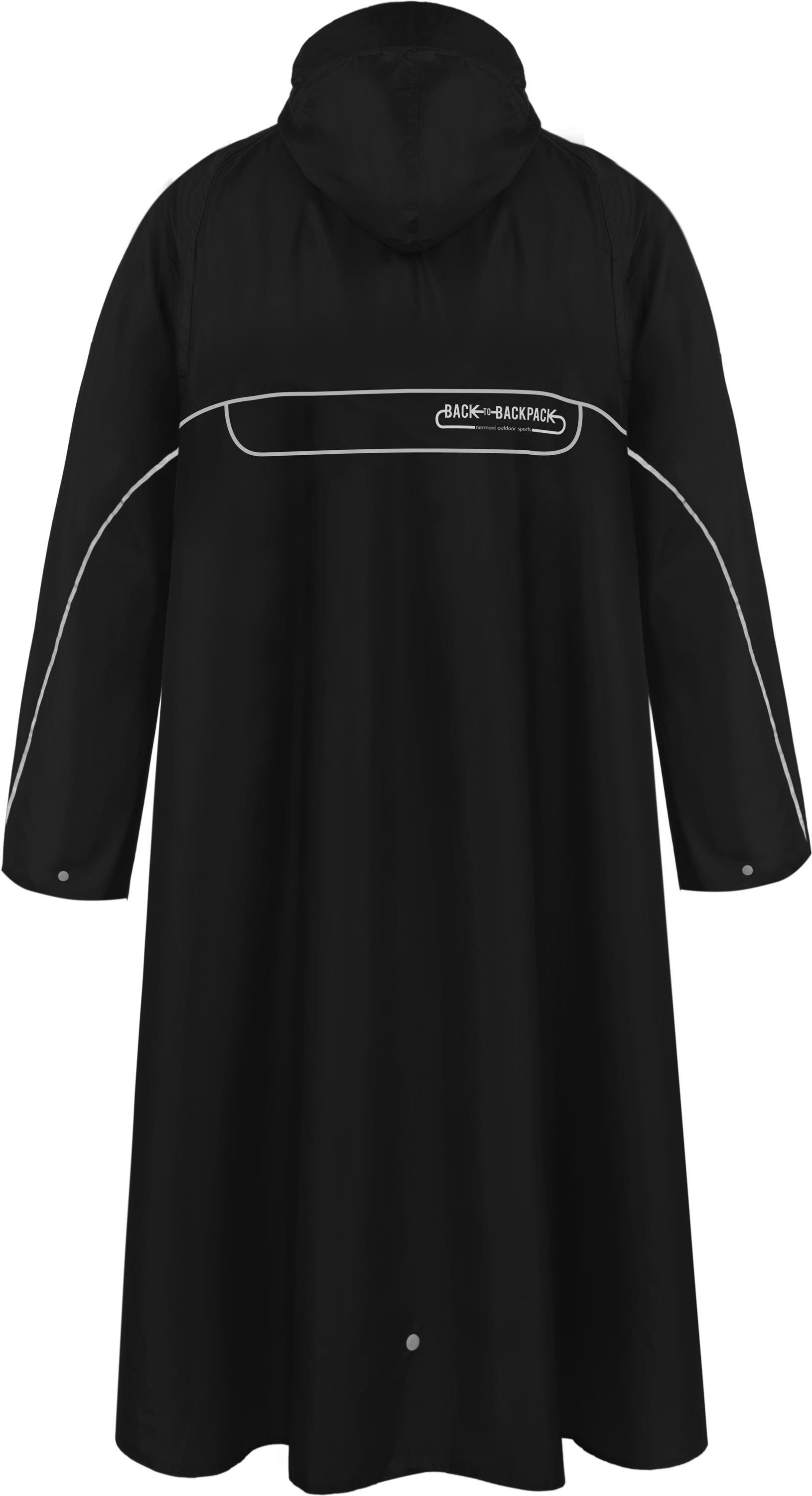 normani Regenponcho Regenponcho Tutunendo mit Rucksackfunktion - Extra Langer wasserdichter Outdoorponcho