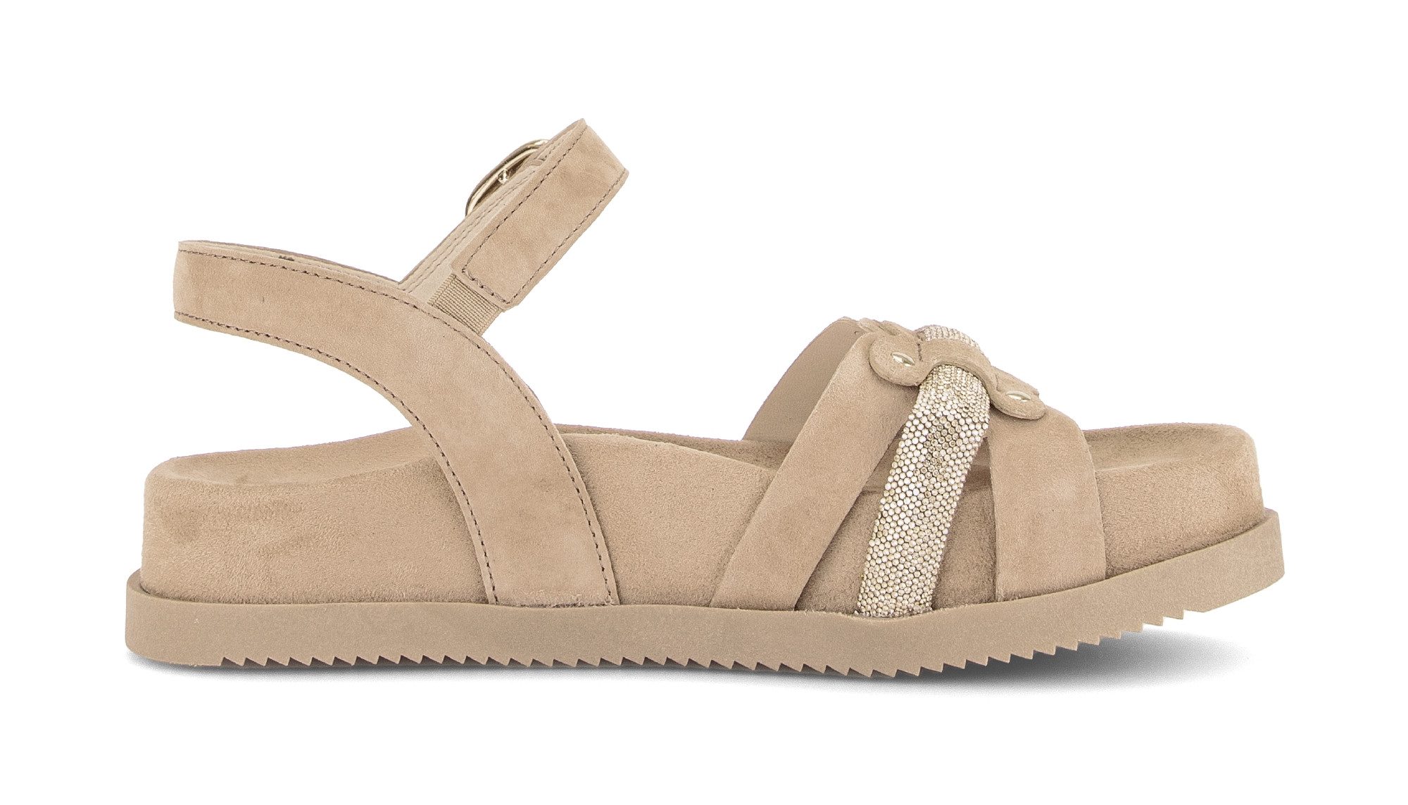 Gabor Sandalette Riemchensandale, Sommerschuh mit glänzendem Schmuckriegel