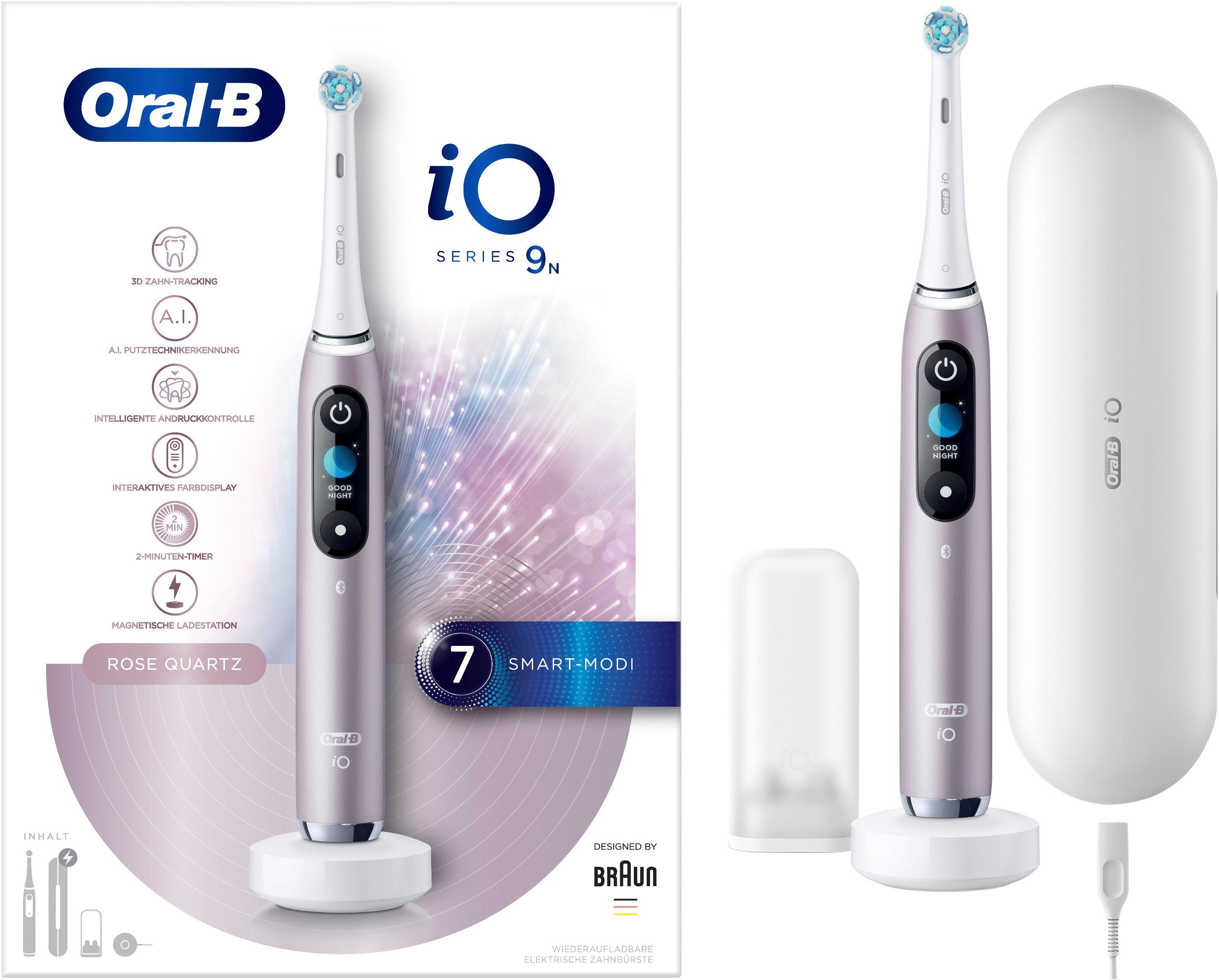 Oral B Elektrische Zahnbürste iO Series 9N, Aufsteckbürsten: 1 St., mit  Magnet-Technologie, sanfte Mikrovibrationen, 7 Putzprogramme & Farbdisplay,  Lade-Reise-Etui online kaufen | OTTO