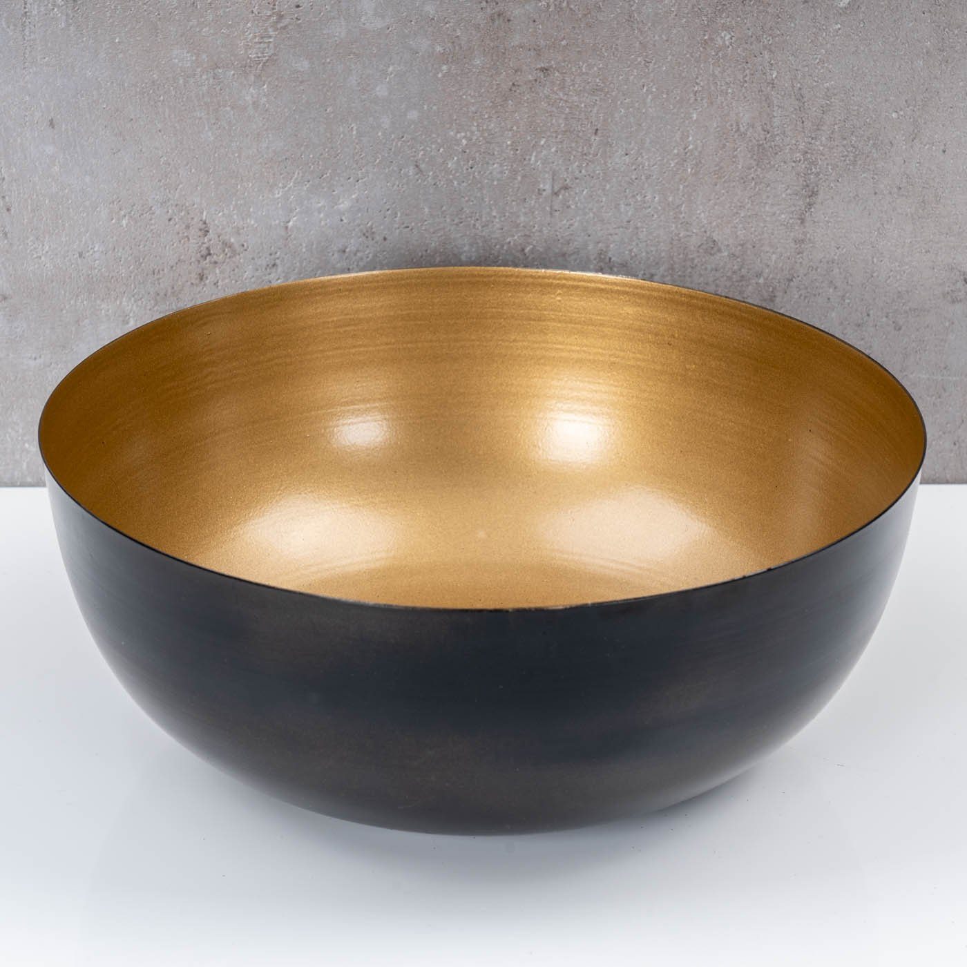 Levandeo® Dekoschale, Schale Rund Ø25cm Schwarz Gold Metall Schüssel Dekosc günstig online kaufen