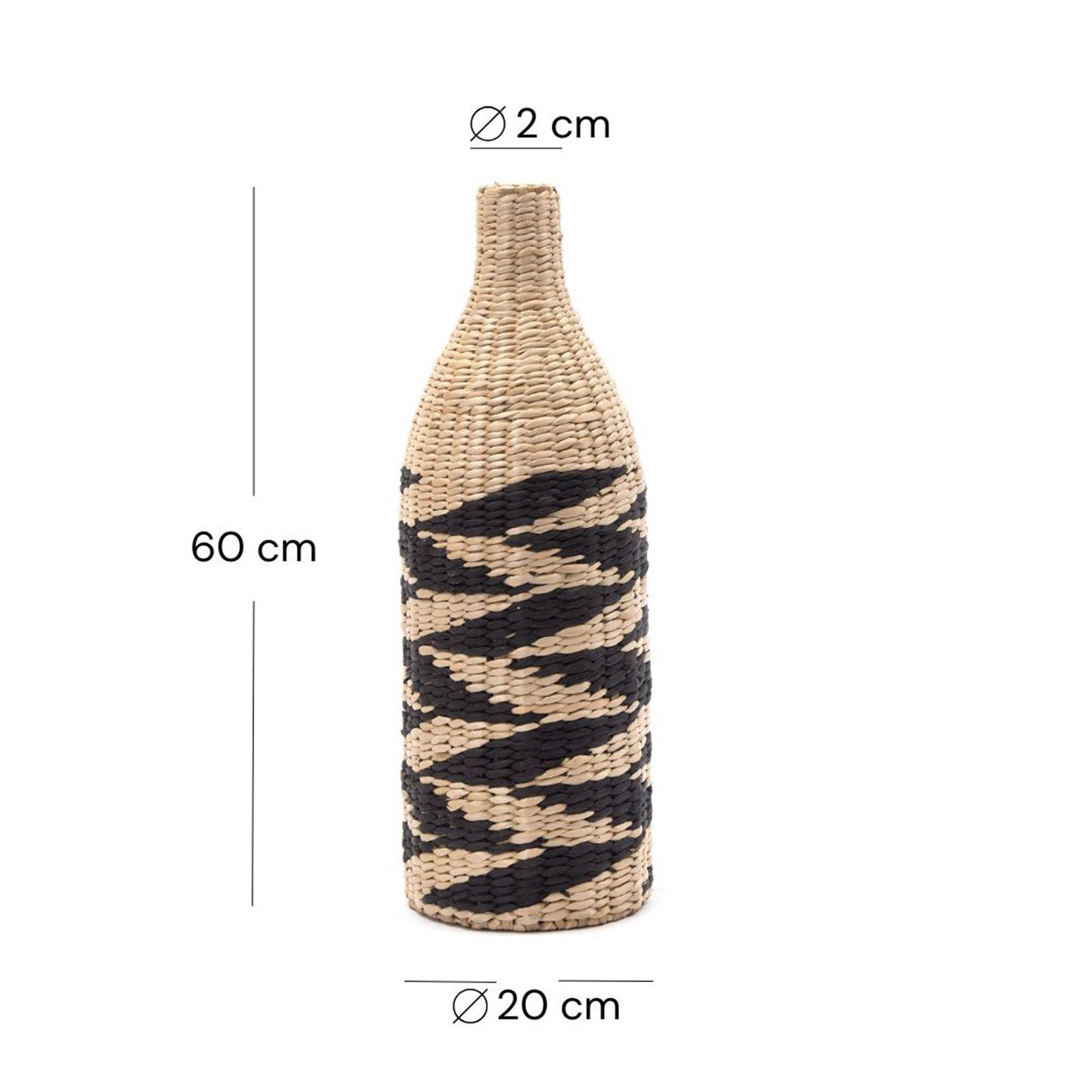 CREEDWOOD Wasserhyazinthenvase DEKO VASE "RAYA", 60 cm, natur, schwarz, Str günstig online kaufen
