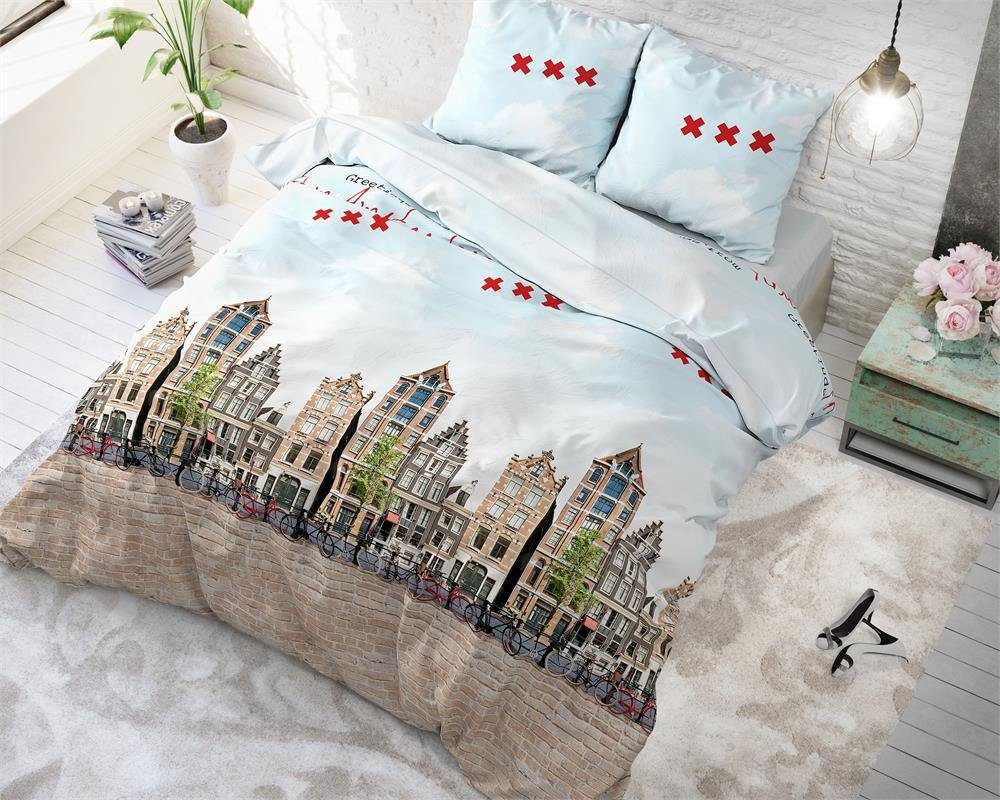 Sitheim-Europe Bettwäsche SLEEPTIME ELEGANCE AMSTERDAM CANAL - Bettbezug +Kissenbezüge, Baumwolle, 3 teilig, Weich, geschmeidig und wärmeregulierend