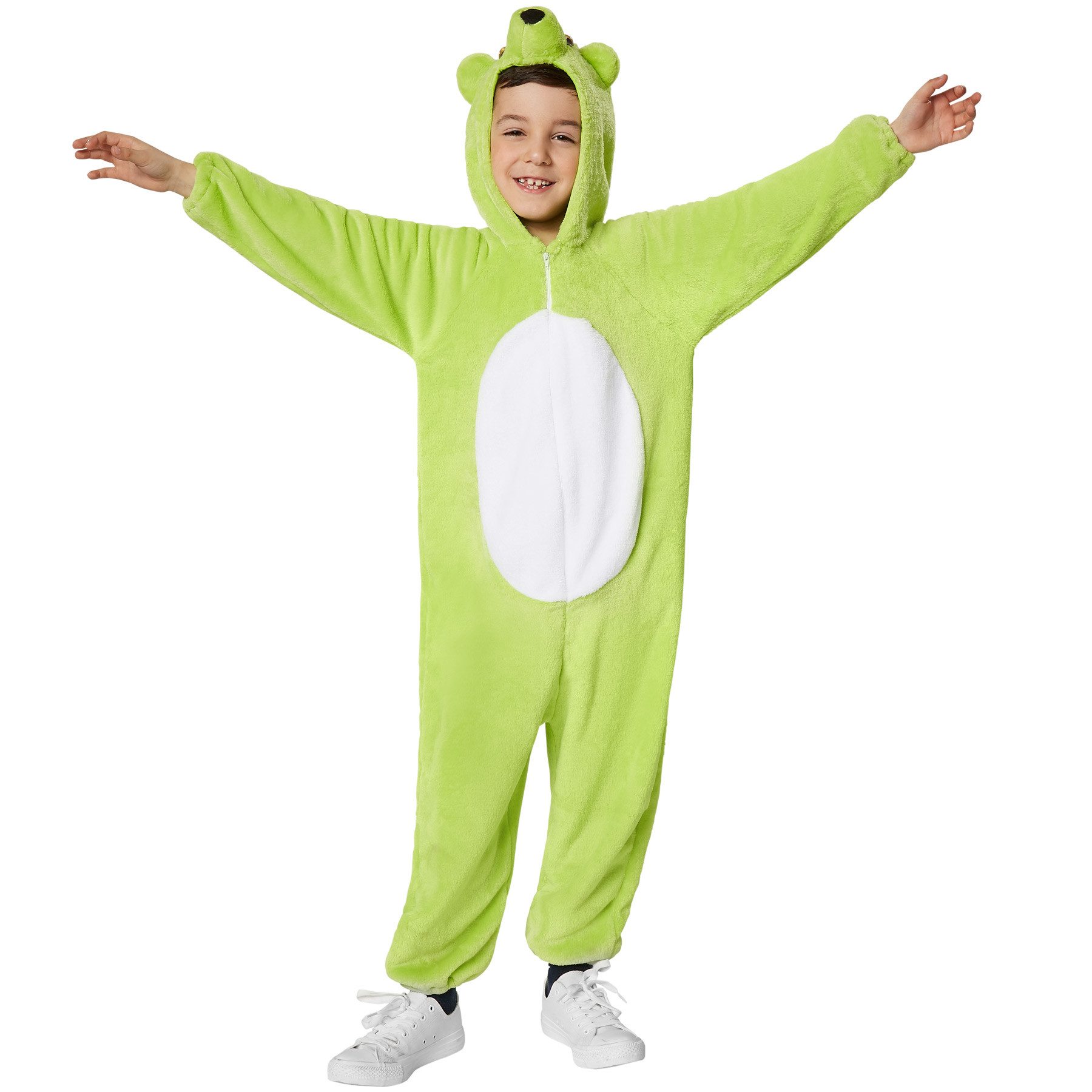 dressforfun Kostüm Kinderkostüm Grüner Bär, Tierisch starker Bären-Overall