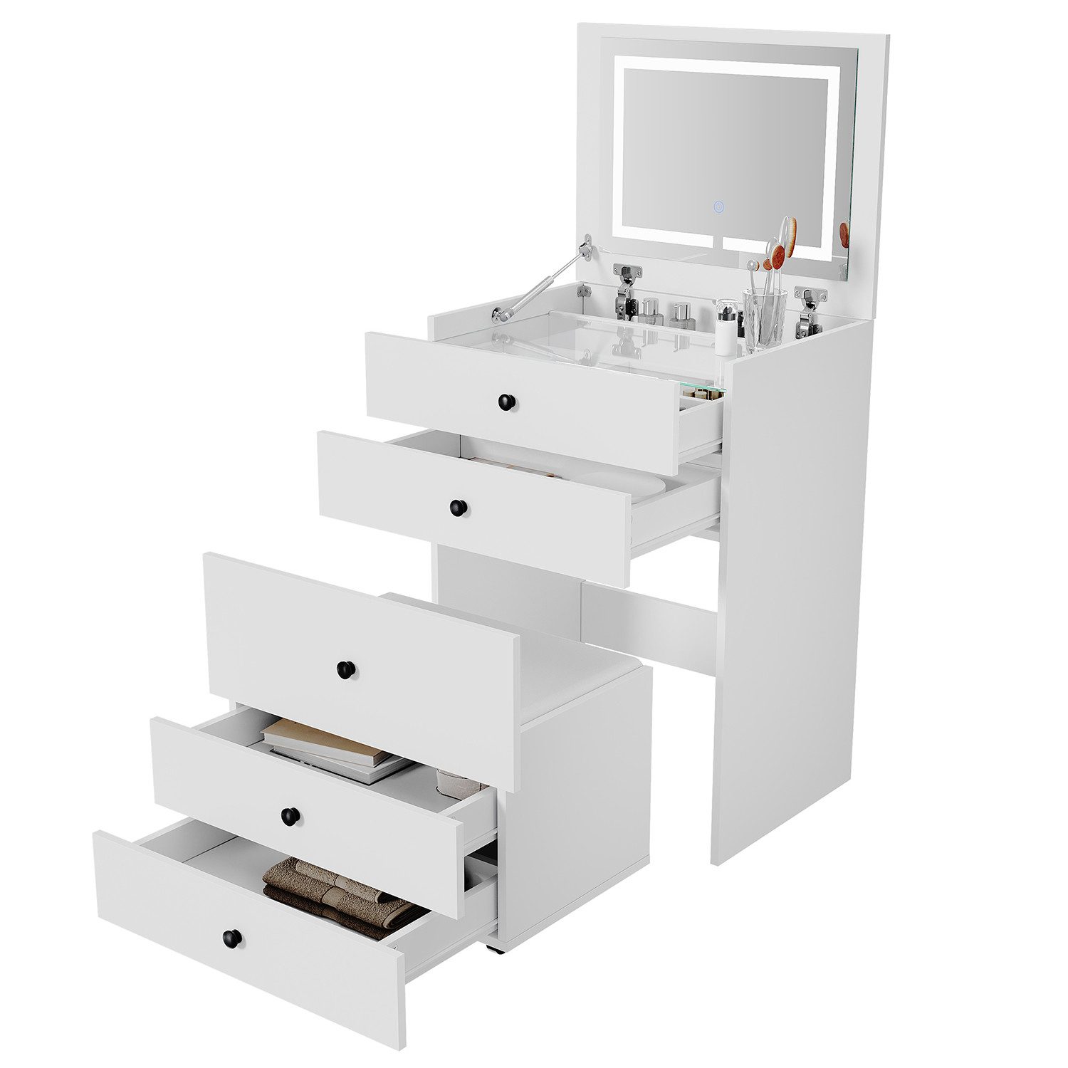 SONNI Schminktisch Schublade Schminktisch,Verborgener Spiegel mit dreifarbi günstig online kaufen