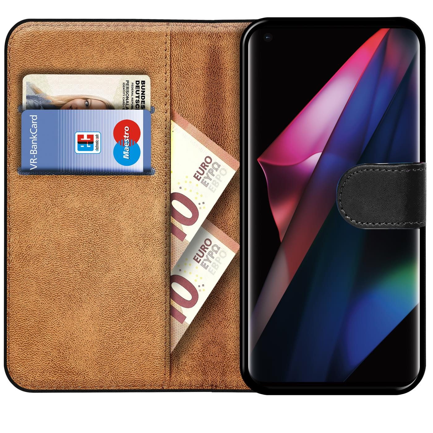 CoolGadget Handyhülle Book Case Handy Tasche für OPPO Find X3 Pro 6,7 Zoll, Hülle Klapphülle Flip Cover für Find X3 Pro Schutzhülle stoßfest