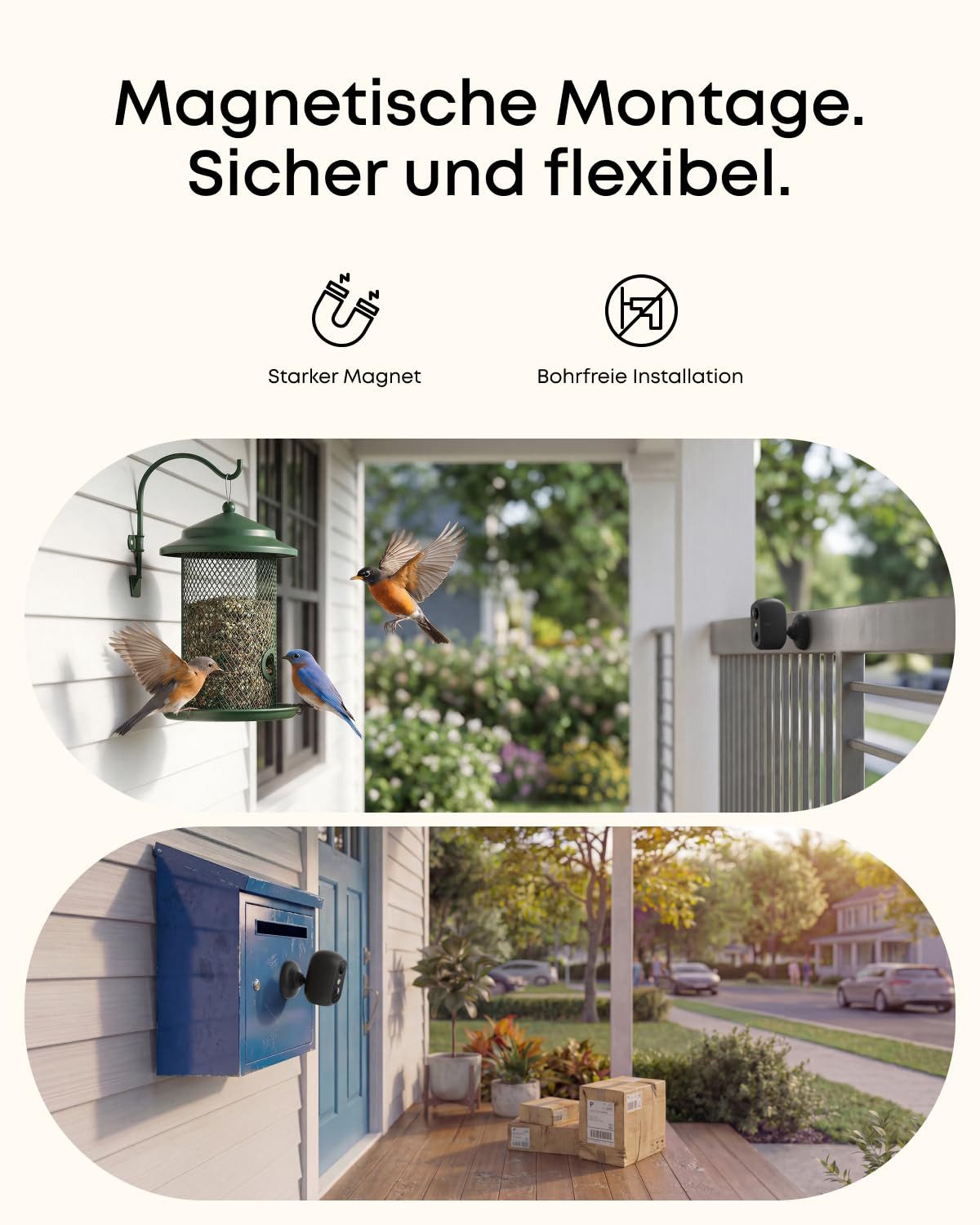 eufy Security Überwachungskamera C35, Kabellose Überwachungskamera Außen & Innen, Magnetische Halterung (Außenbereich, 2-tlg., Nachtsicht)