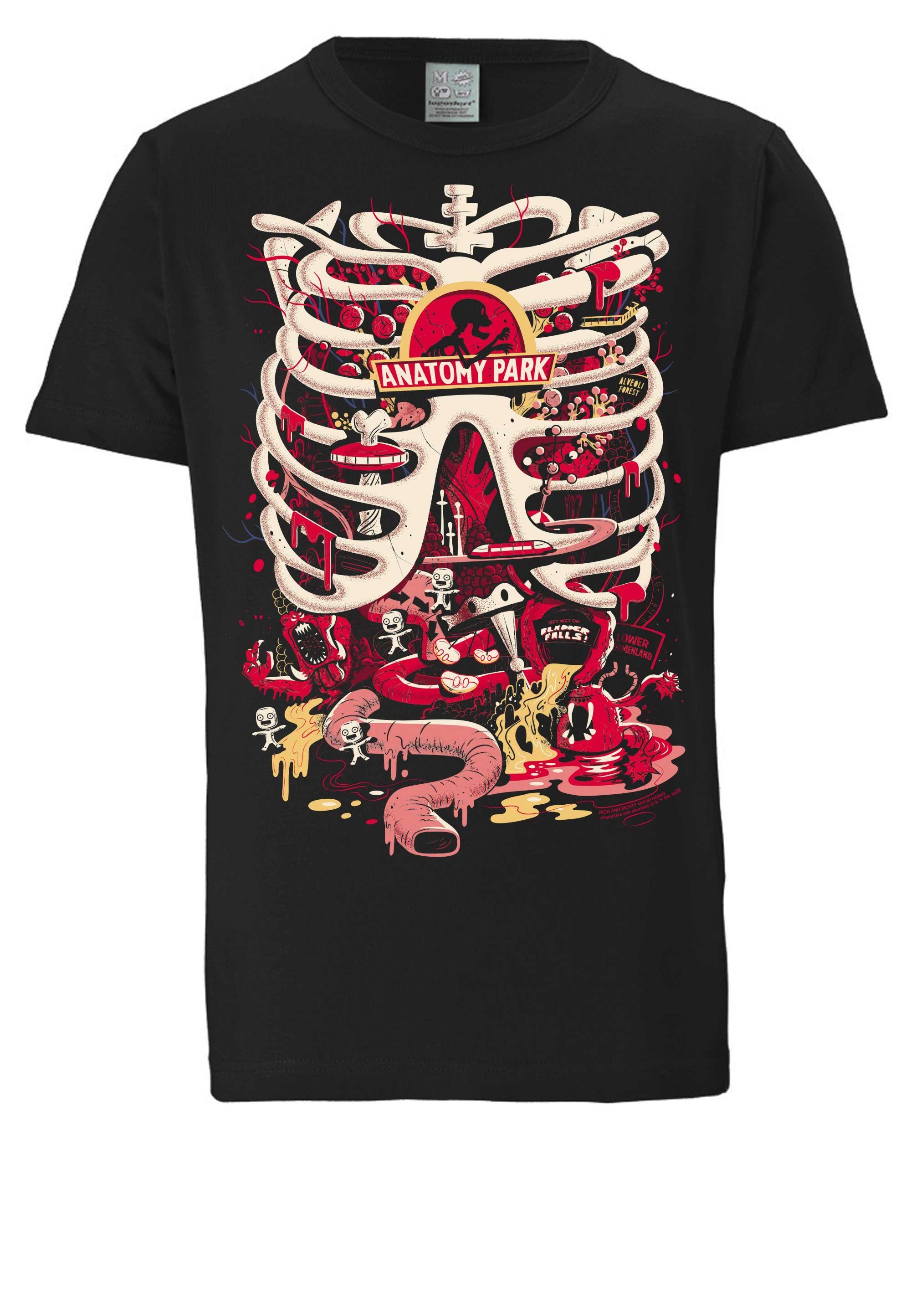 mit - Anatomy Park Rick Print coolem Morty & LOGOSHIRT T-Shirt