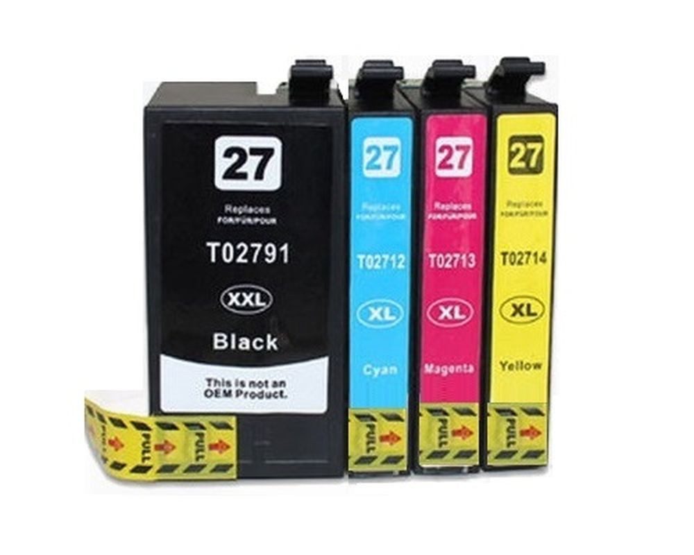 inkpro XL-Druckerpatronen Set T27 XL kompatibel mit Epson 27XL Tintenpatrone (für WorkForce WF-3620, WF-3640, WF-7110, WF-7210, WF-7610, WF-7615, WF-7620, WF-7710, WF-7715, WF-7720, 4-tlg., je eine Patrone T2791 Schwarz, T2712 Cyan, T2713 Magenta, T2714 G